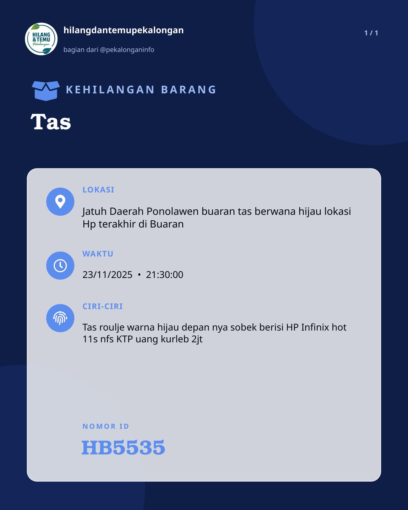 Slide laporan Tas (HB5535)