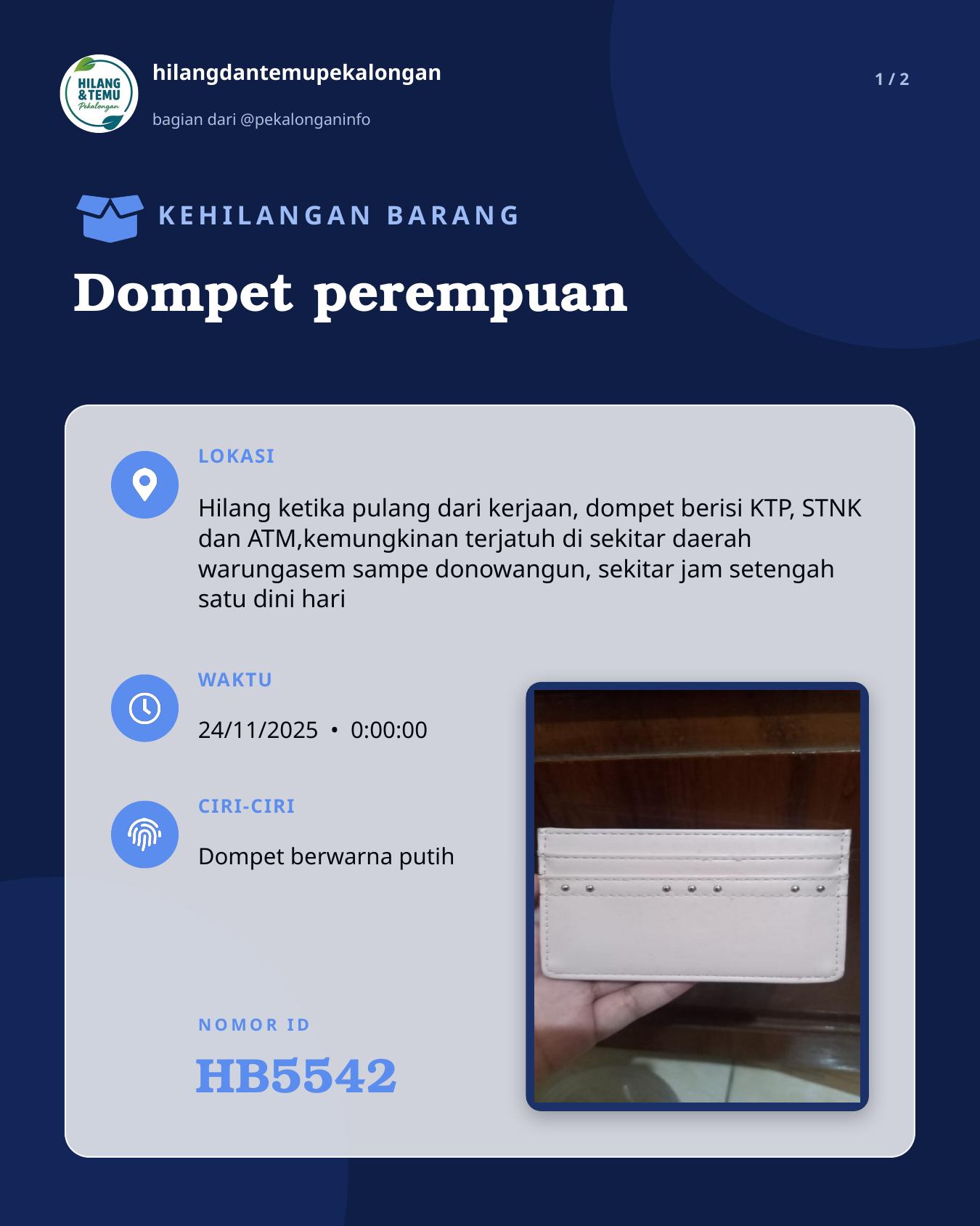 Slide 1 laporan Dompet perempuan
