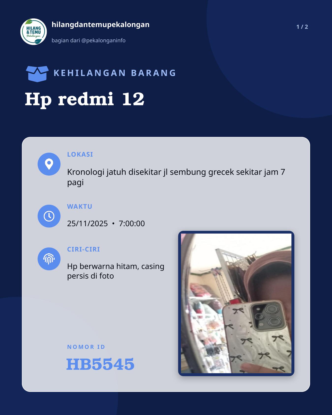 Slide 1 laporan Hp redmi 12