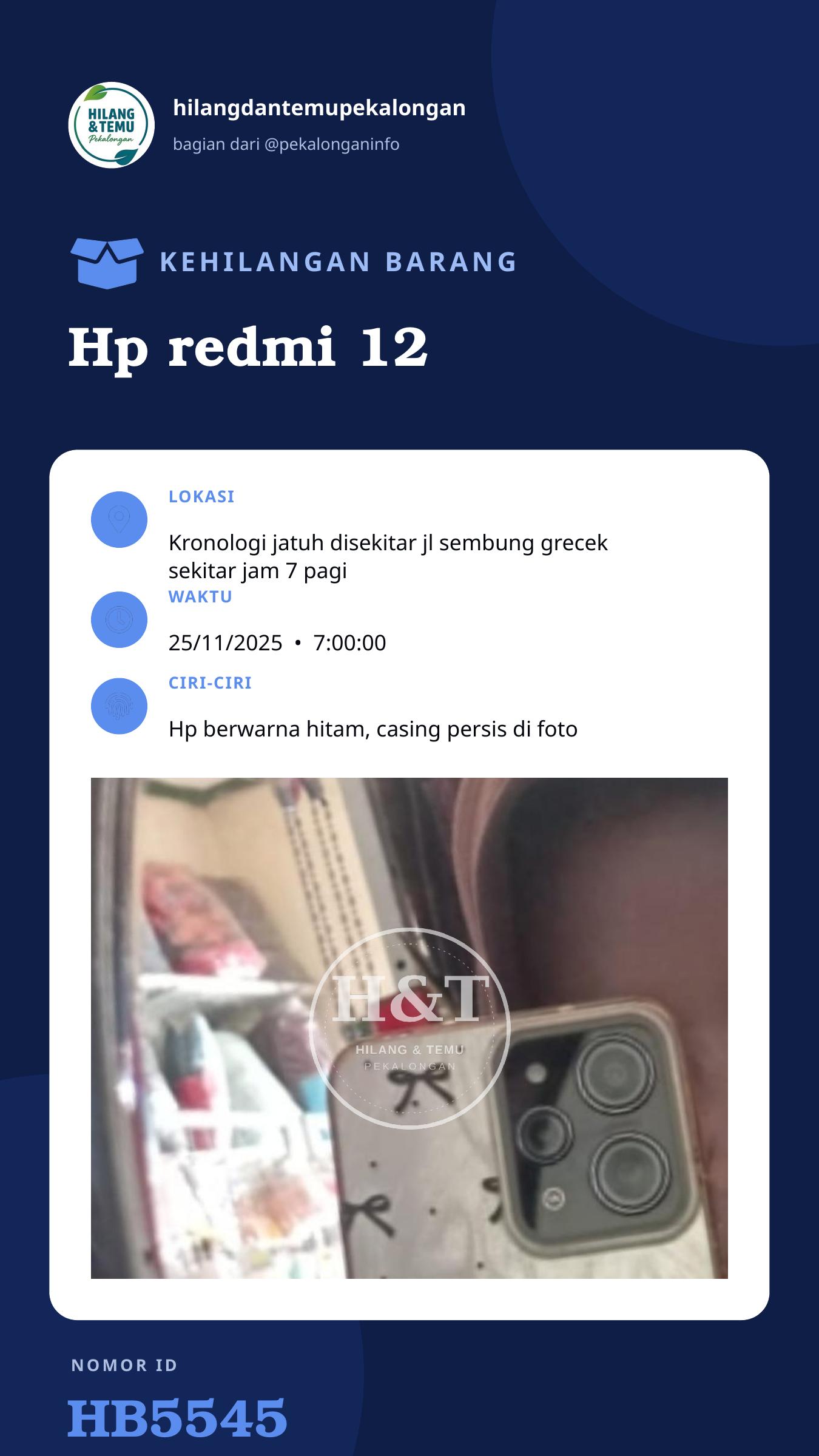 Story 9:16 laporan Hp redmi 12