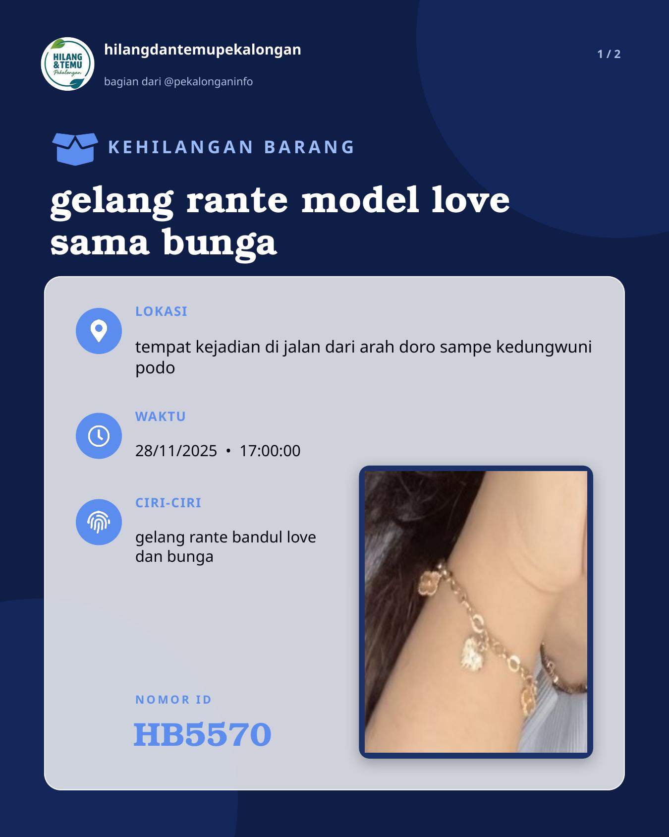 Slide 1 laporan gelang rante model love sama bunga