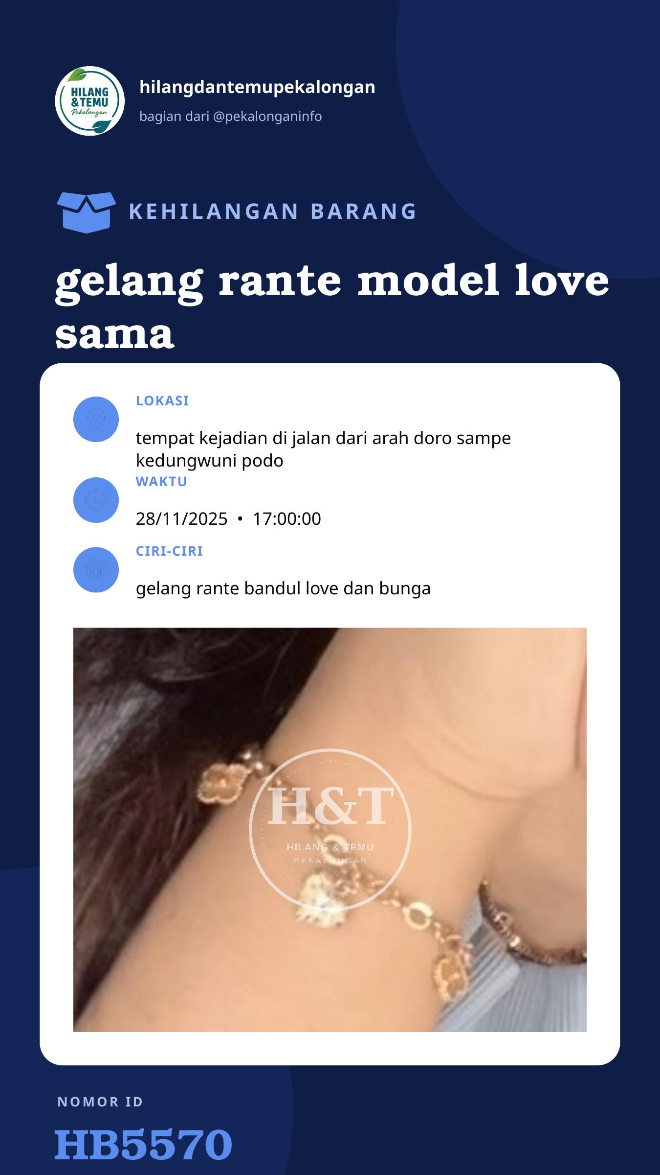 Story 9:16 laporan gelang rante model love sama bunga