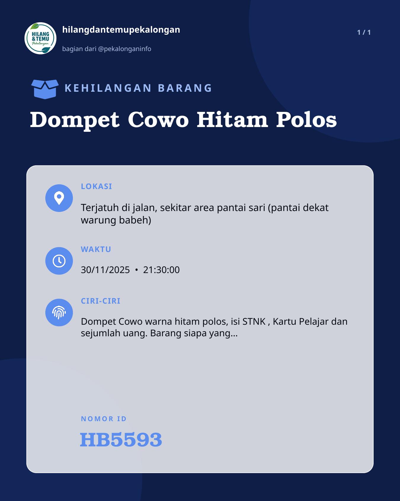 Slide laporan Dompet Cowo Hitam Polos (HB5593)