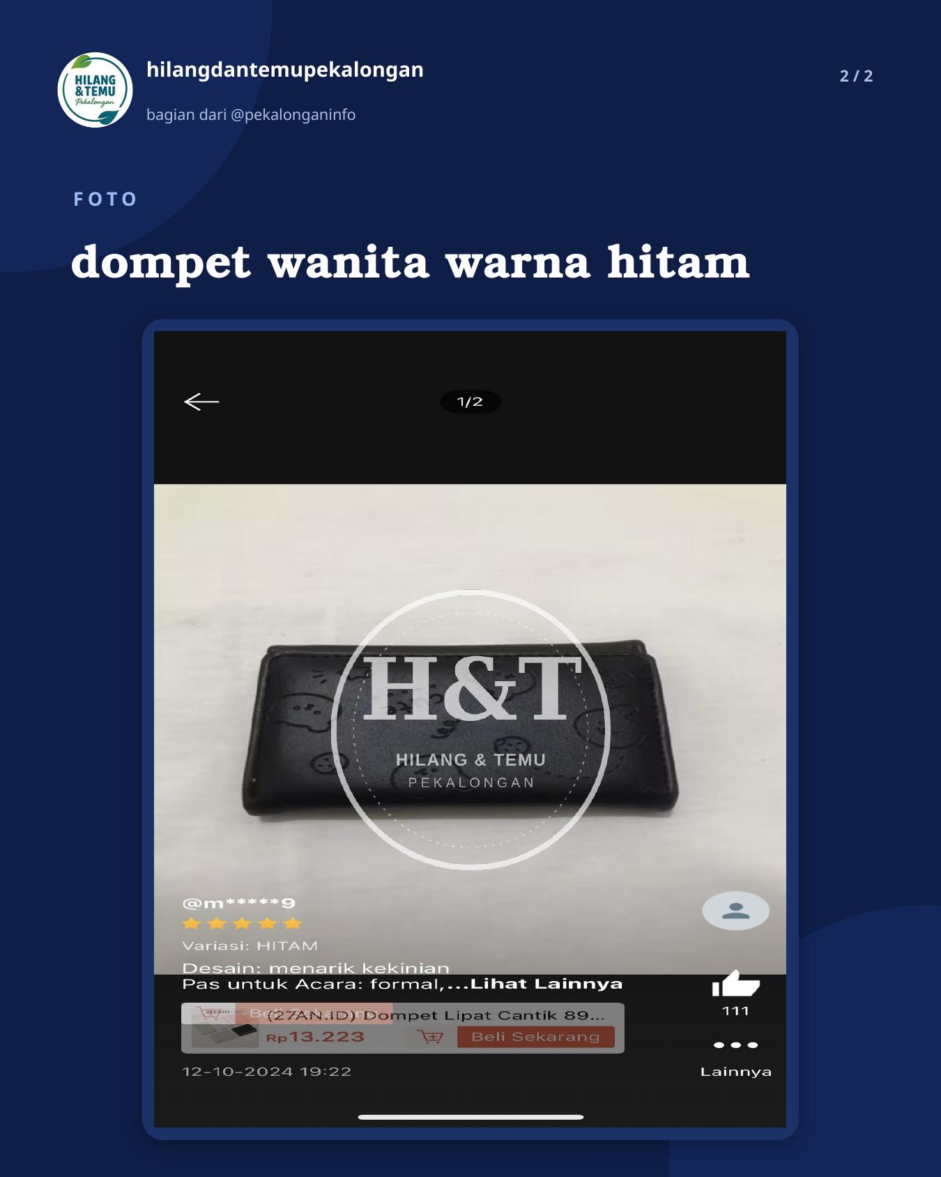 Slide 2 laporan dompet wanita warna hitam