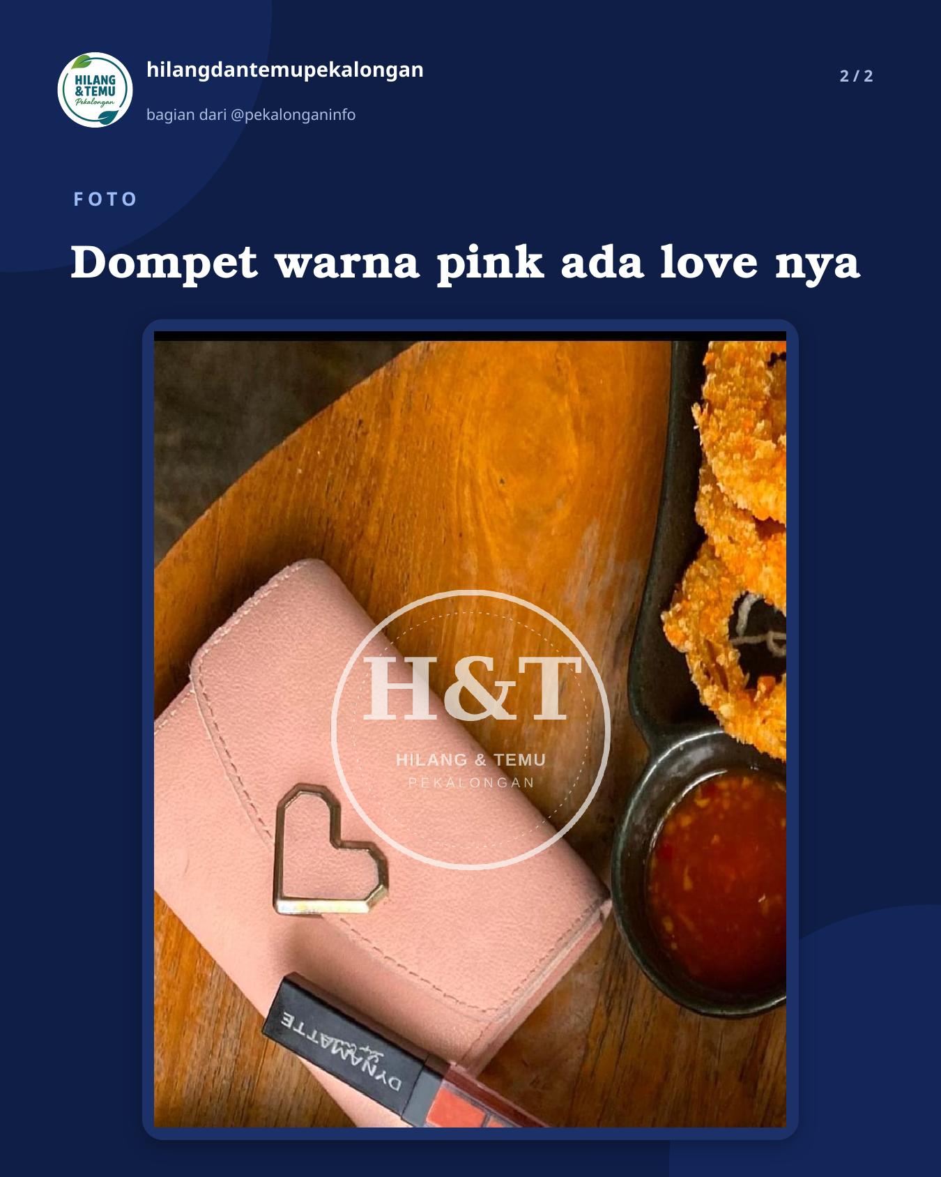 Slide 2 laporan Dompet warna pink ada love nya