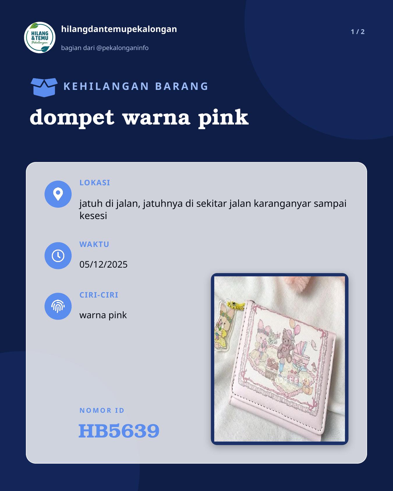 Slide 1 laporan dompet warna pink
