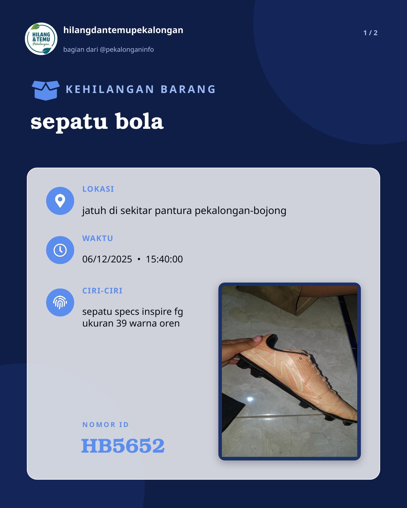 Slide 1 laporan sepatu bola