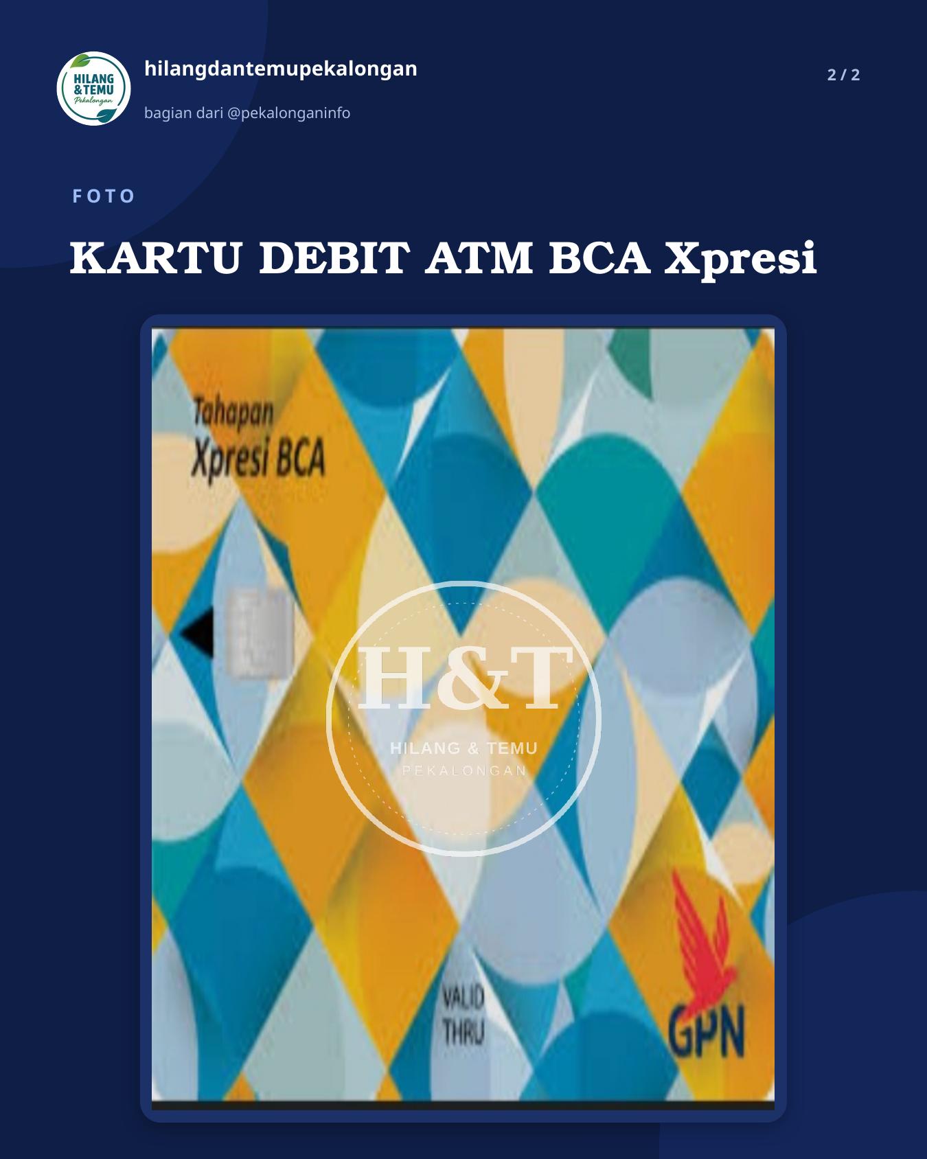 Slide 2 laporan KARTU DEBIT ATM BCA Xpresi