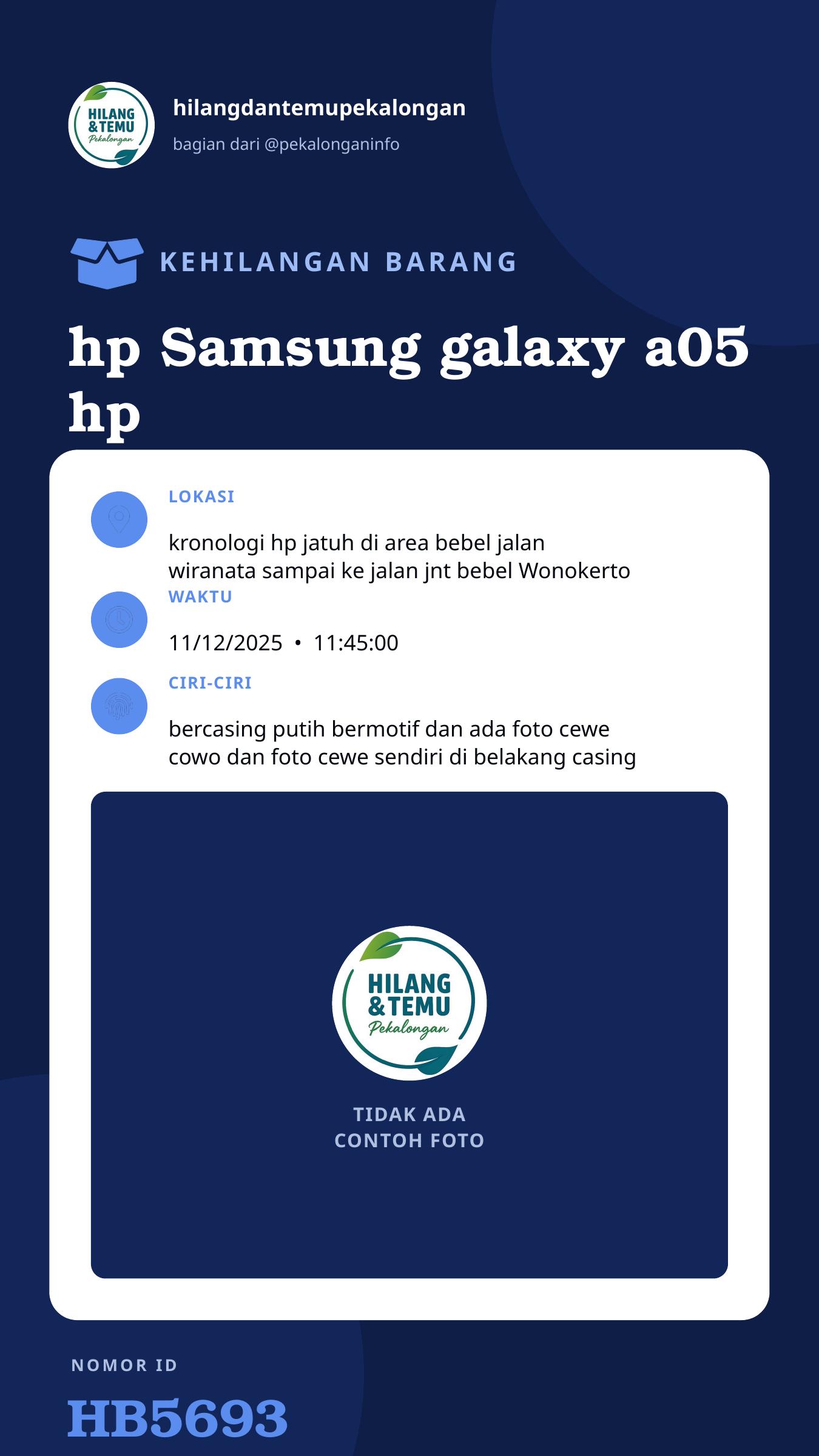 Story 9:16 laporan hp Samsung galaxy a05 hp berwarna hitam agak ke navy an,