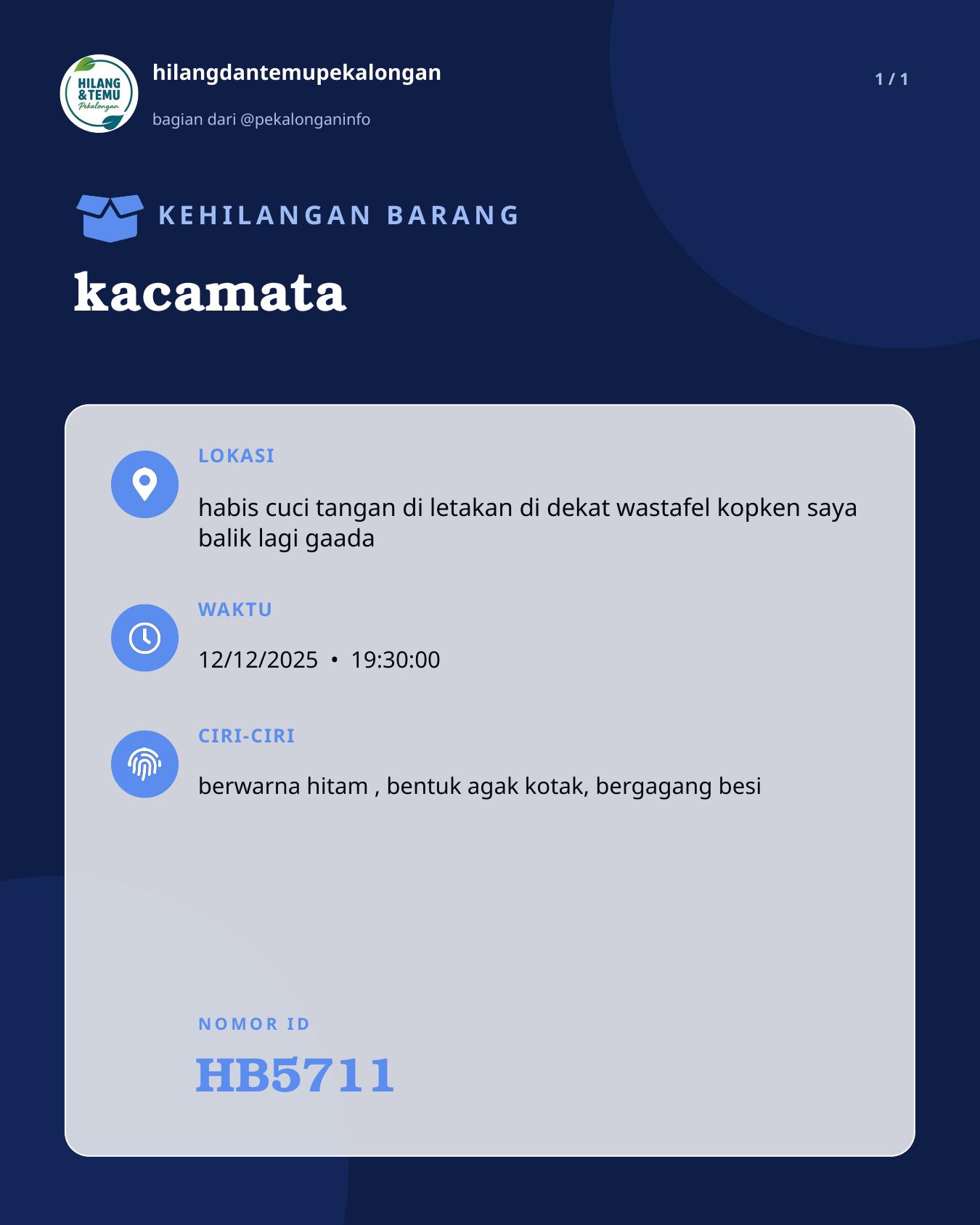 Slide laporan kacamata (HB5711)