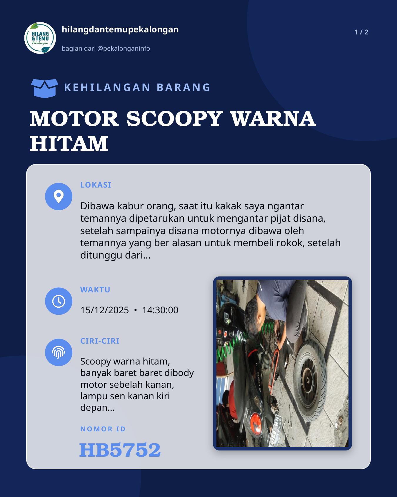 Slide 1 laporan MOTOR SCOOPY WARNA HITAM