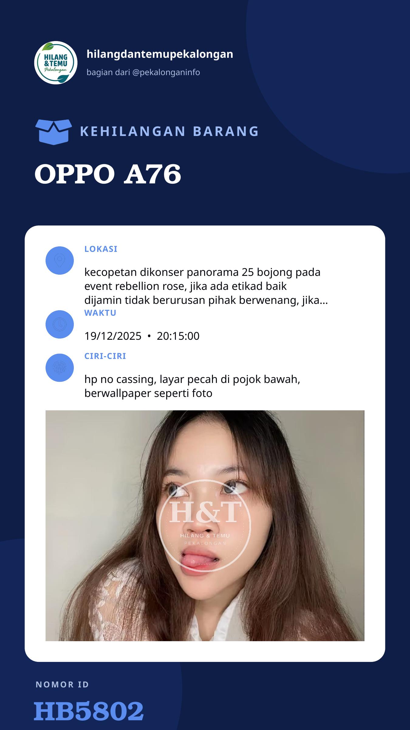 Story 9:16 laporan OPPO A76