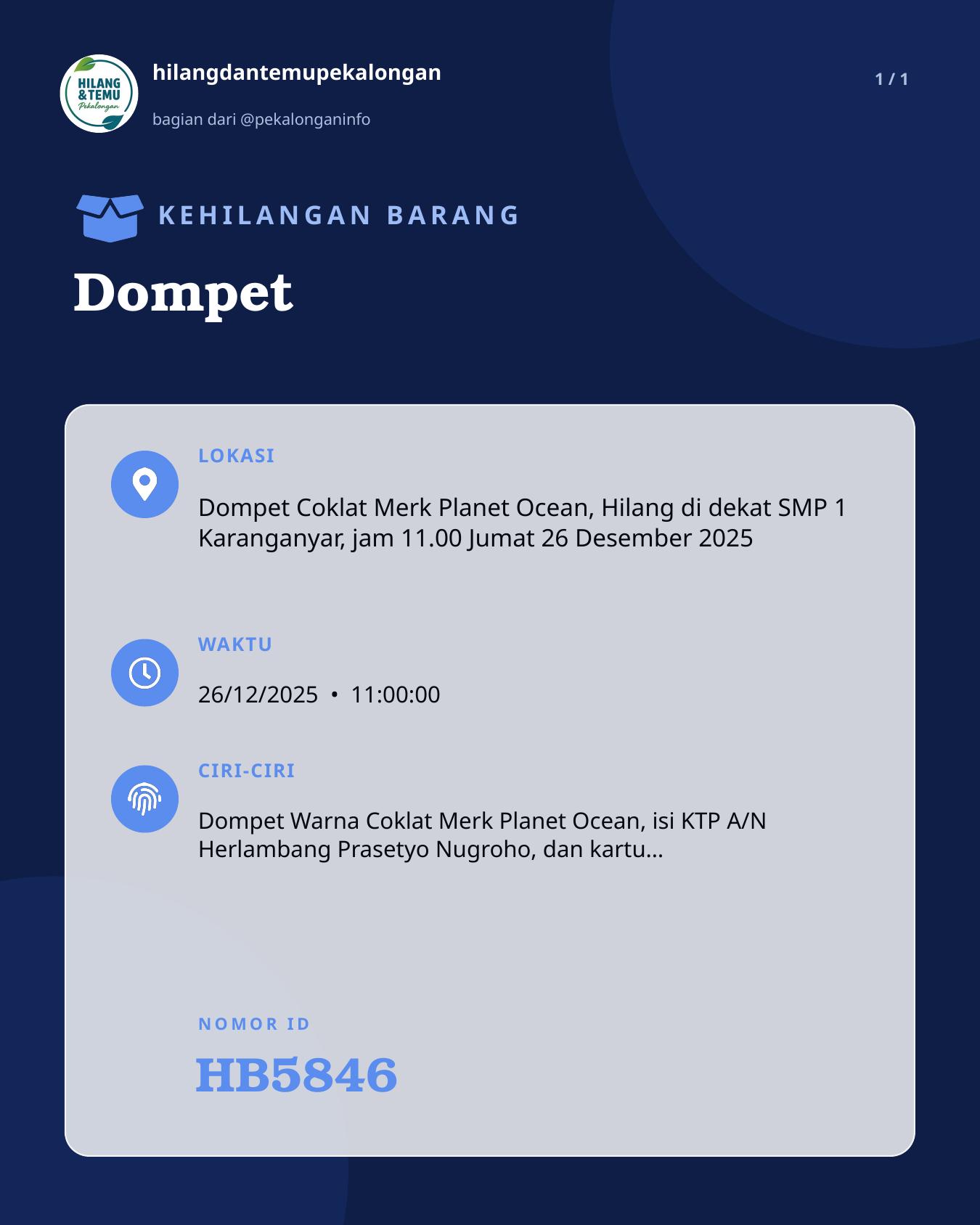 Slide laporan Dompet (HB5846)