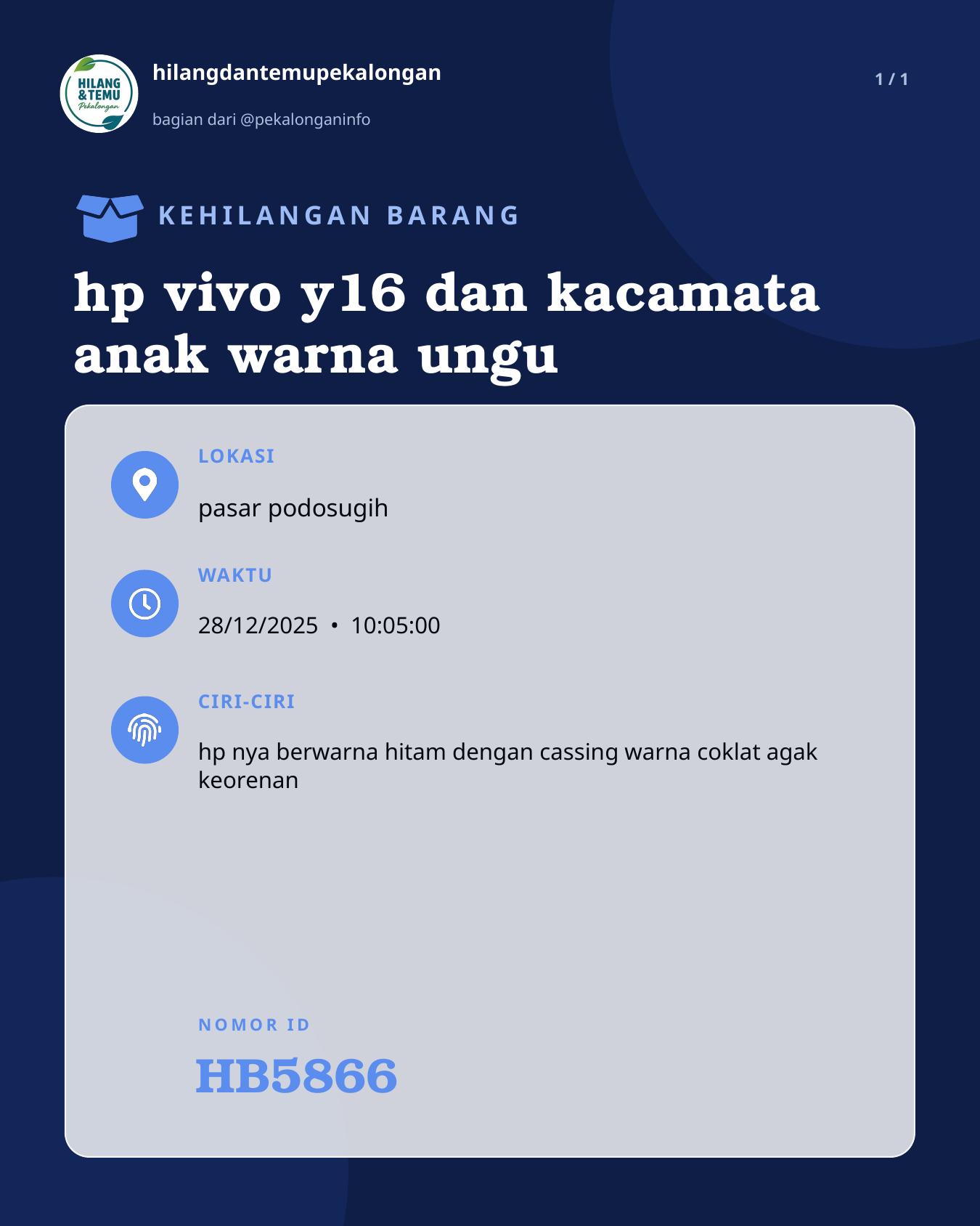 Slide laporan hp vivo y16 dan kacamata anak warna ungu (HB5866)