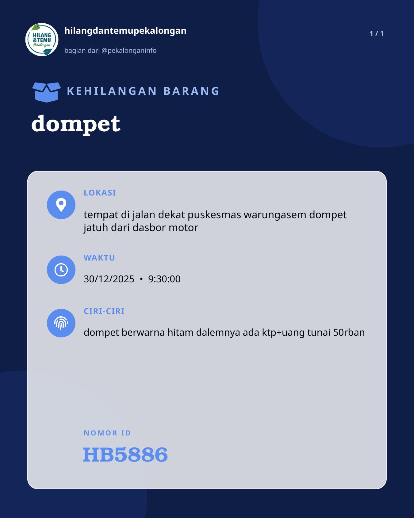Slide laporan dompet (HB5886)