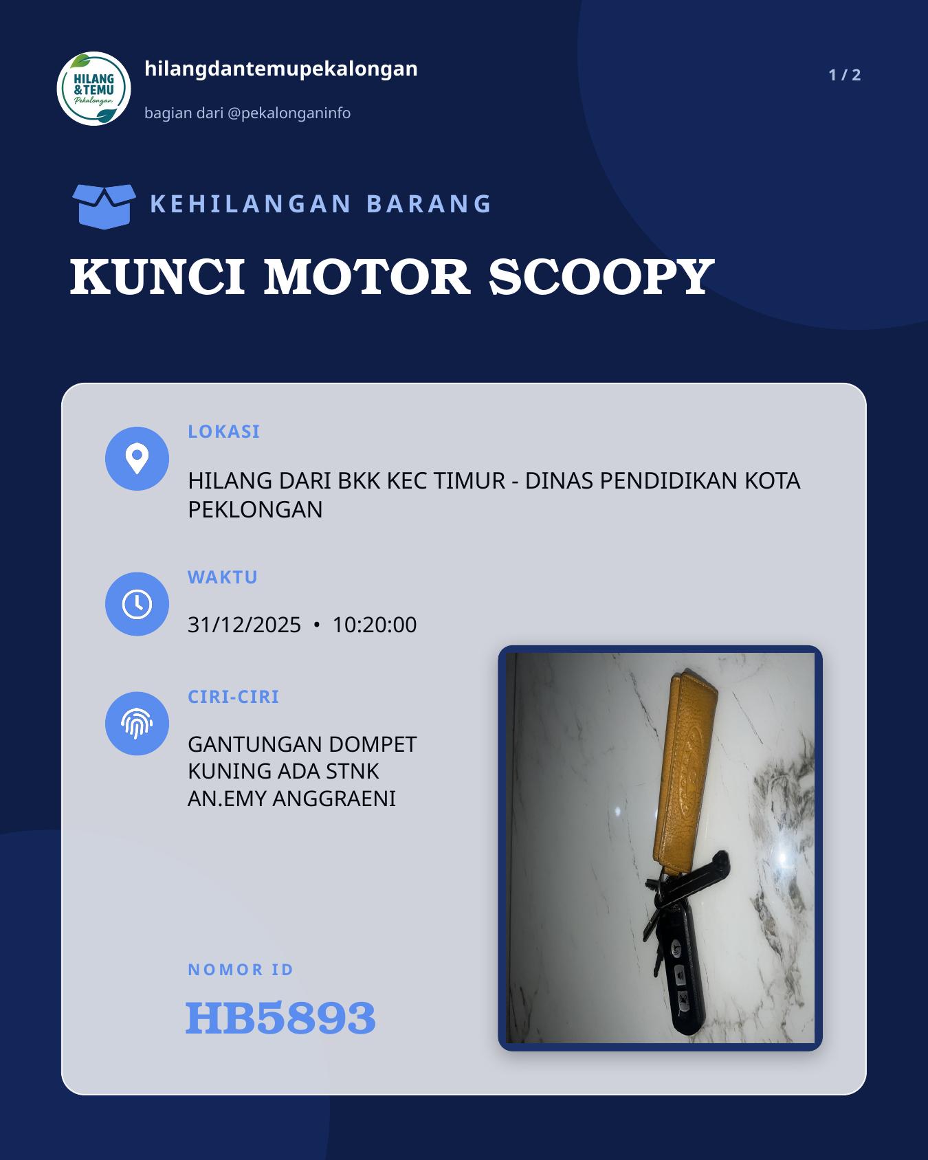 Slide 1 laporan KUNCI MOTOR SCOOPY