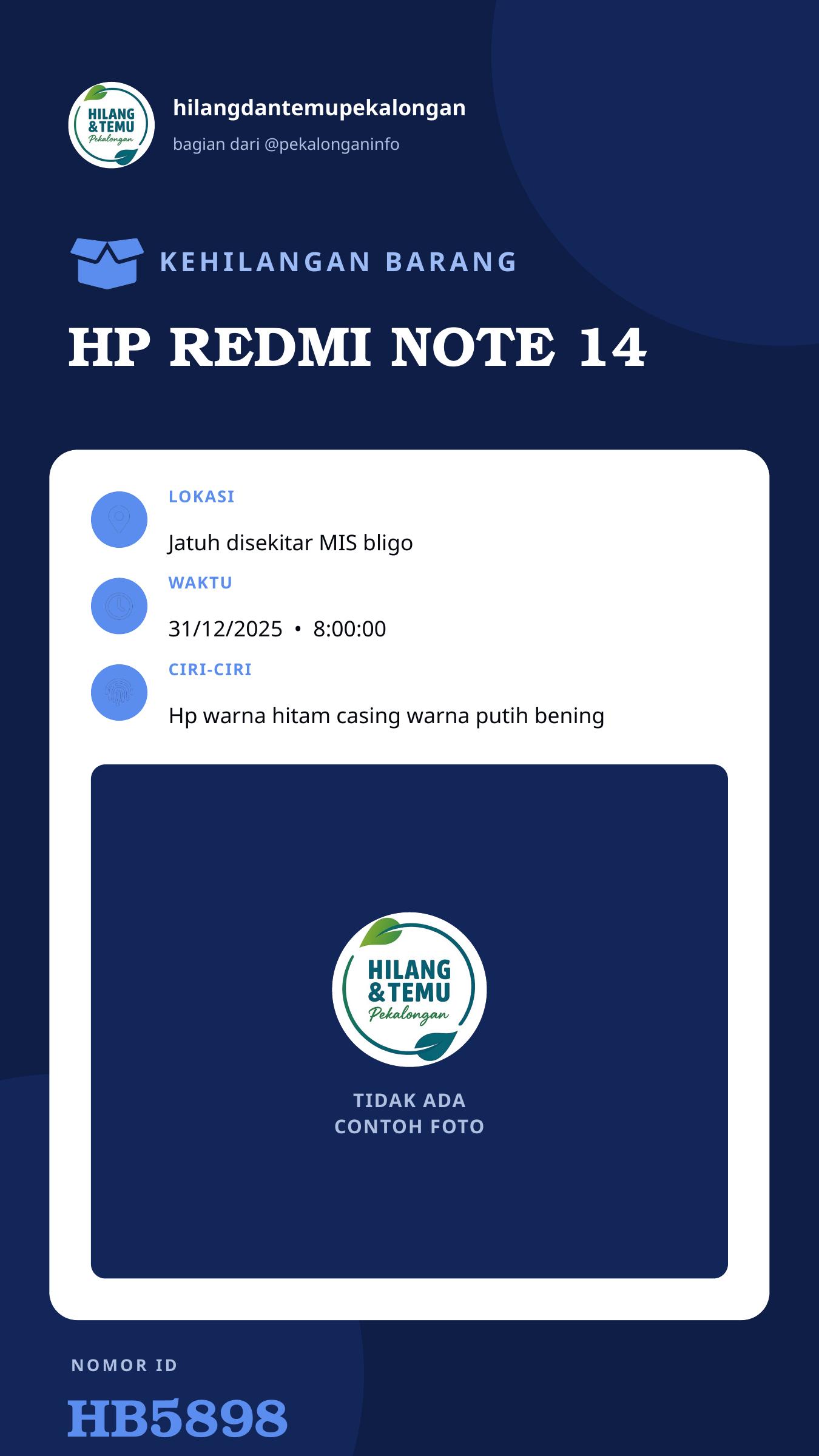 Story 9:16 laporan HP REDMI NOTE 14