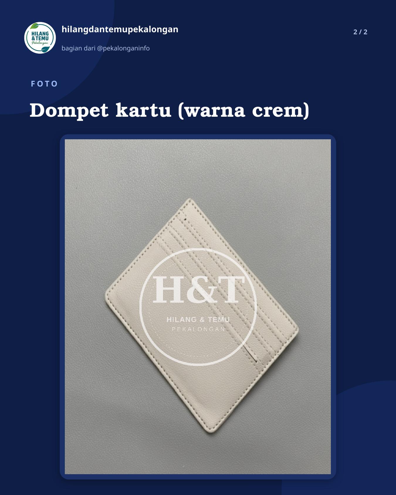Slide 2 laporan Dompet kartu (warna crem)