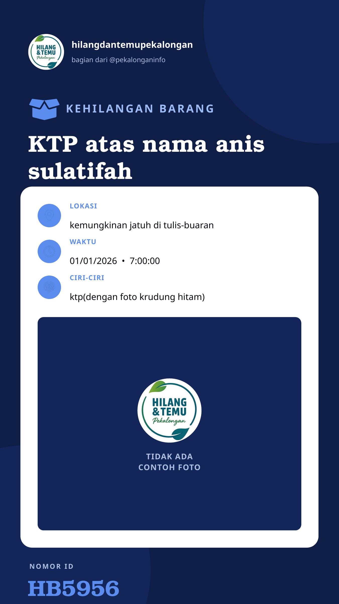 Story 9:16 laporan KTP atas nama anis sulatifah