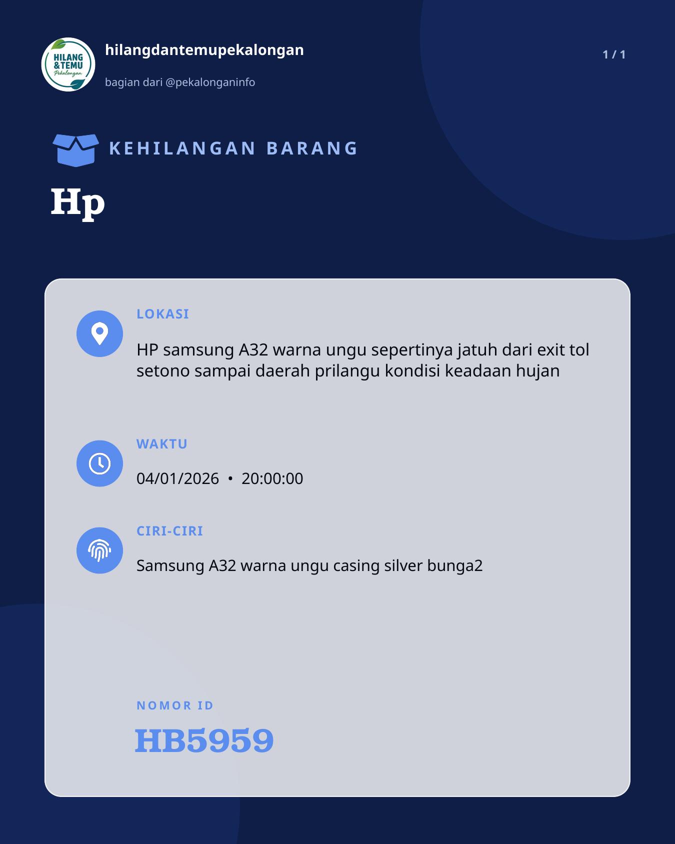 Slide laporan Hp (HB5959)