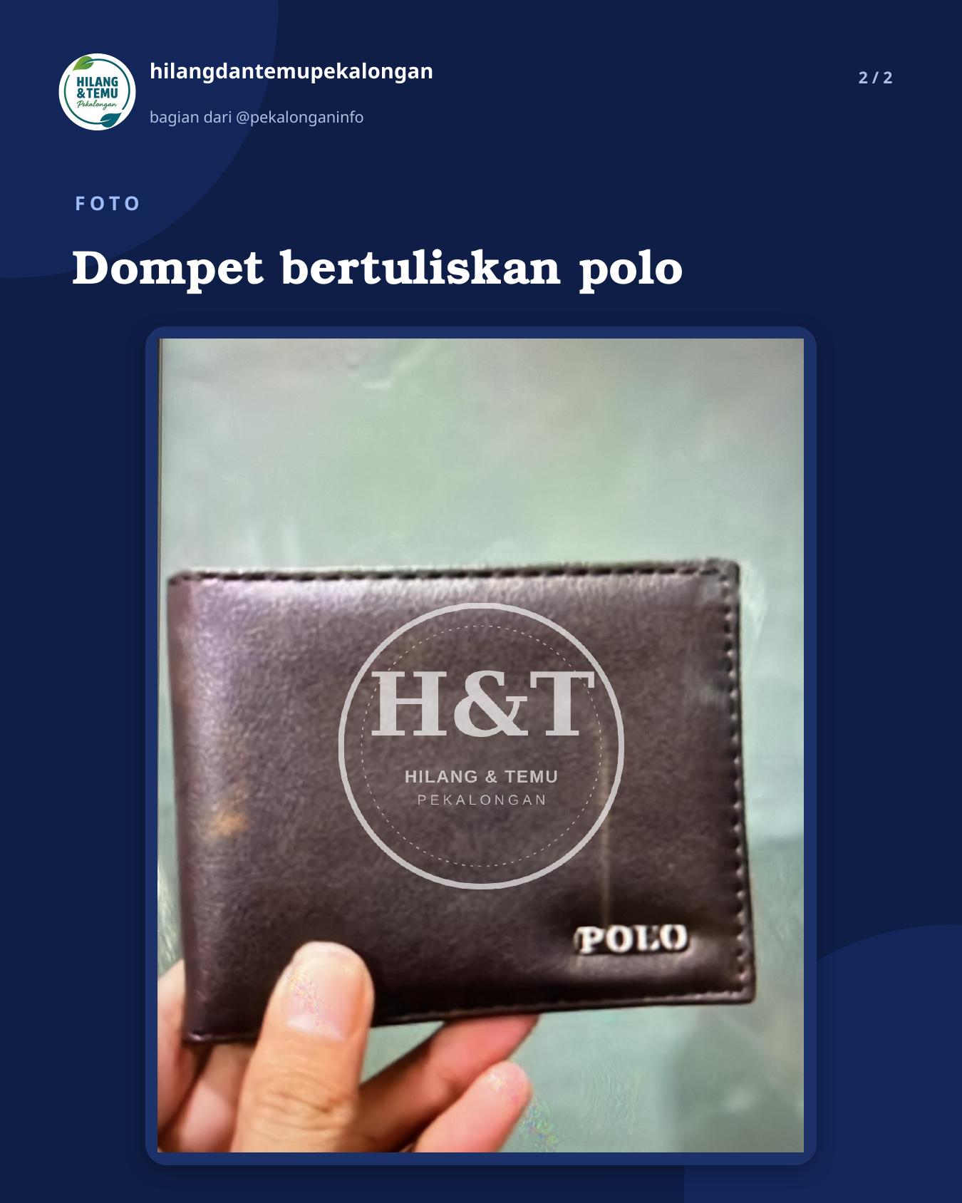 Slide 2 laporan Dompet bertuliskan polo