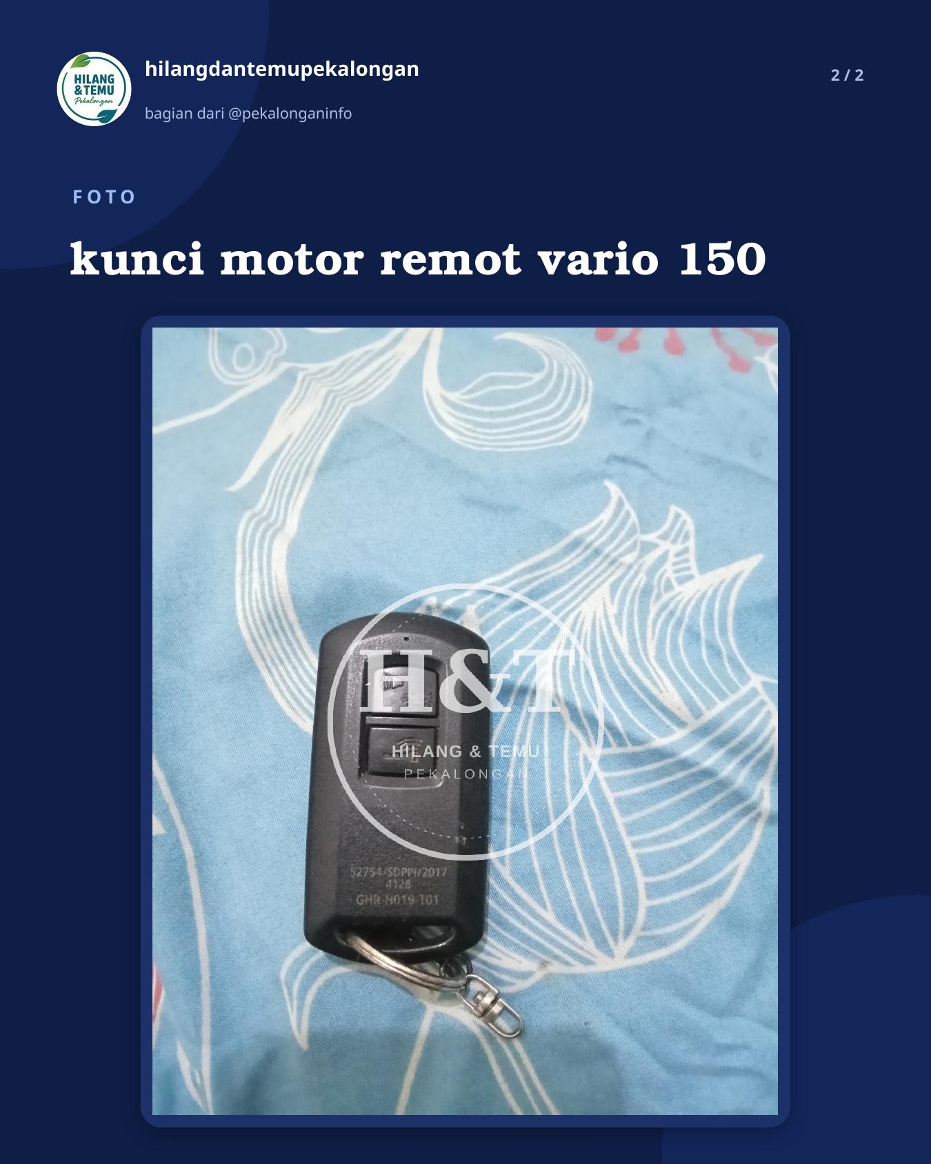Slide 2 laporan kunci motor remot vario 150