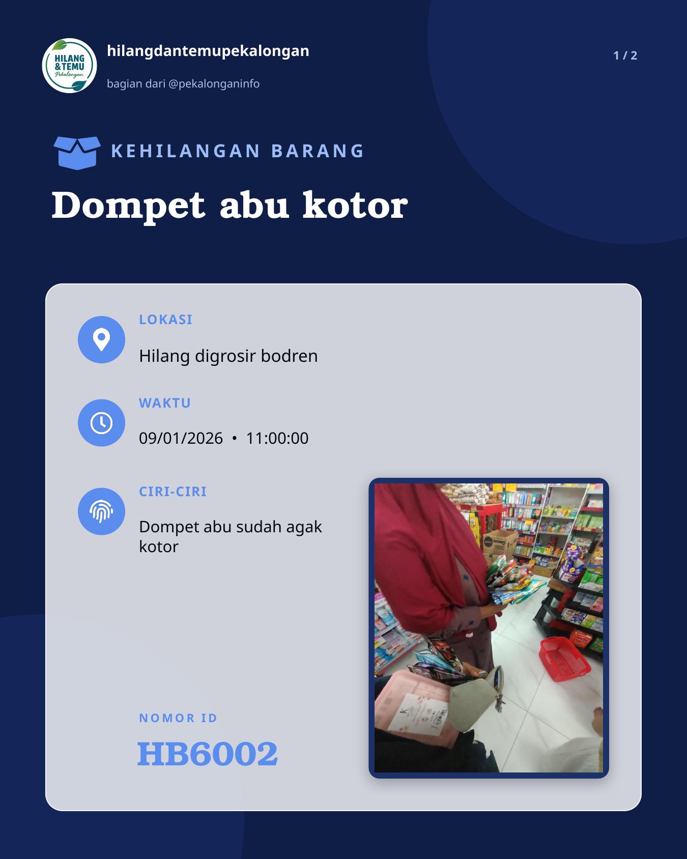 Slide 1 laporan Dompet abu kotor