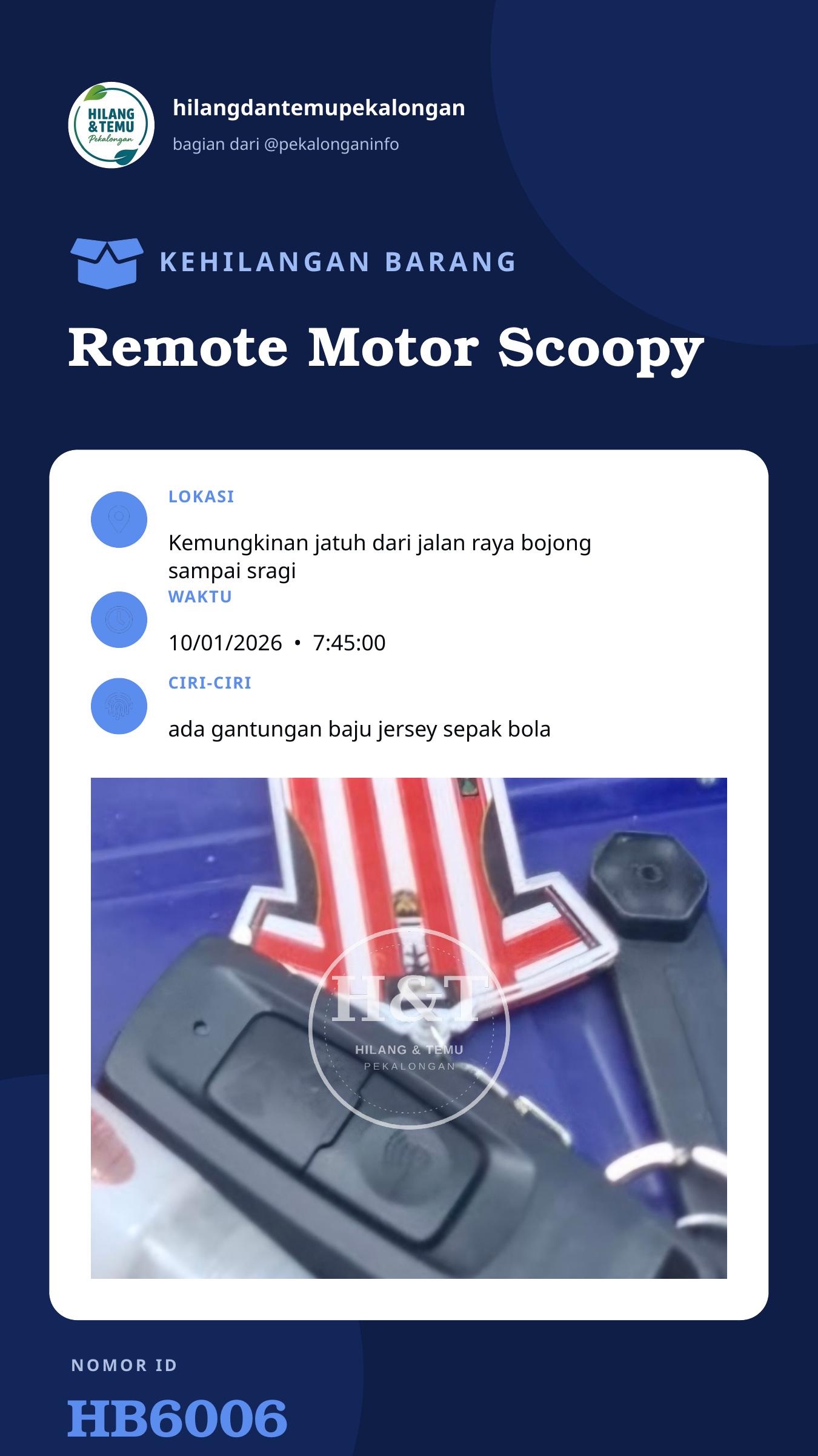 Story 9:16 laporan Remote Motor Scoopy