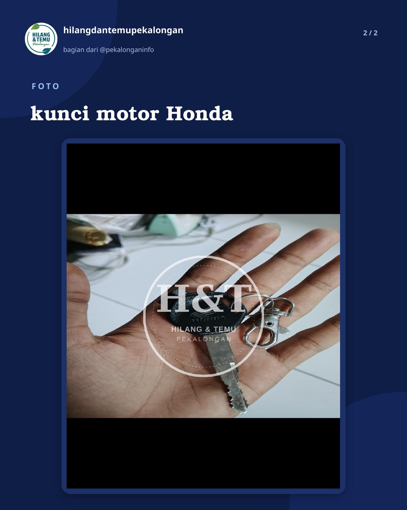 Slide 2 laporan kunci motor Honda