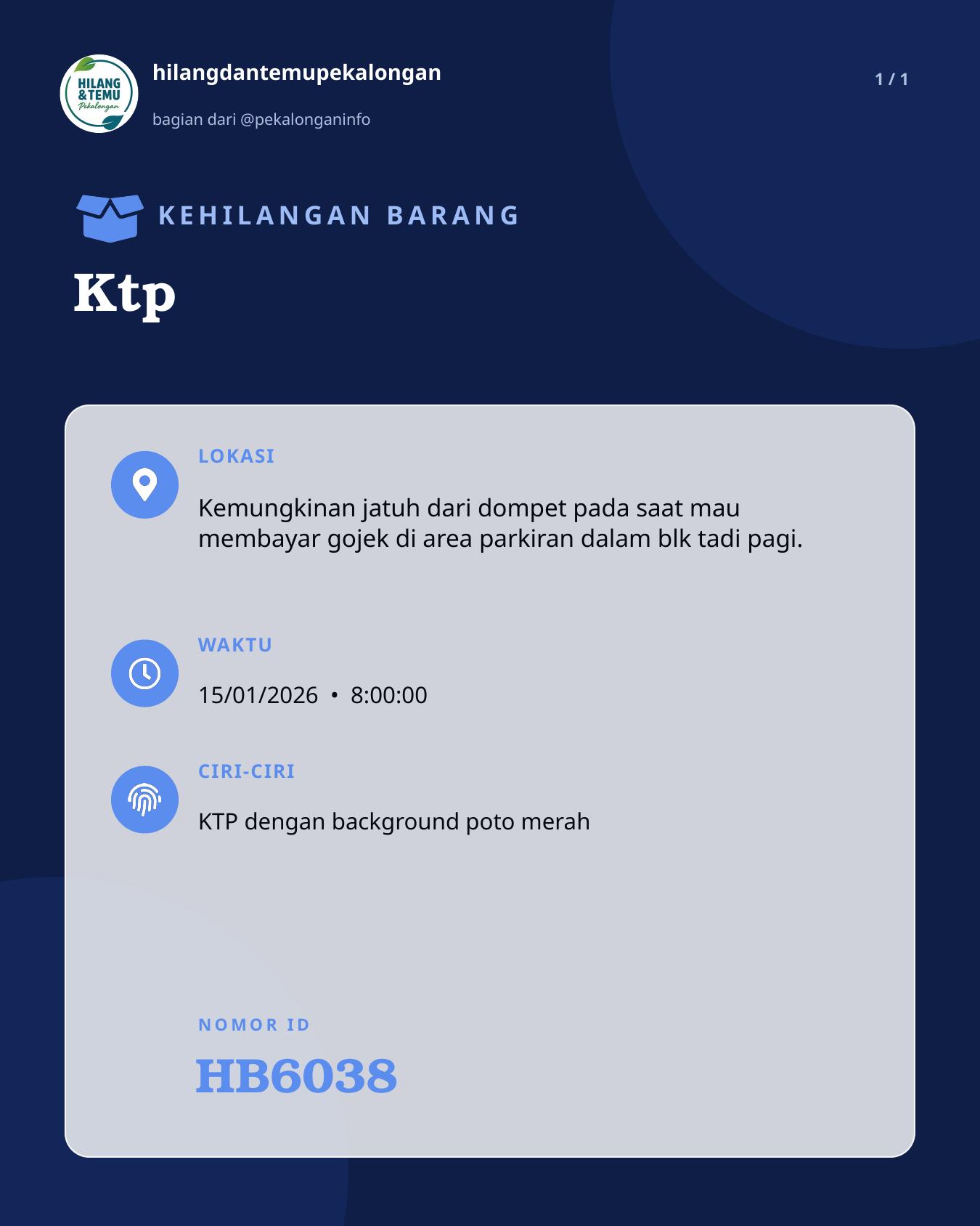 Slide laporan Ktp (HB6038)