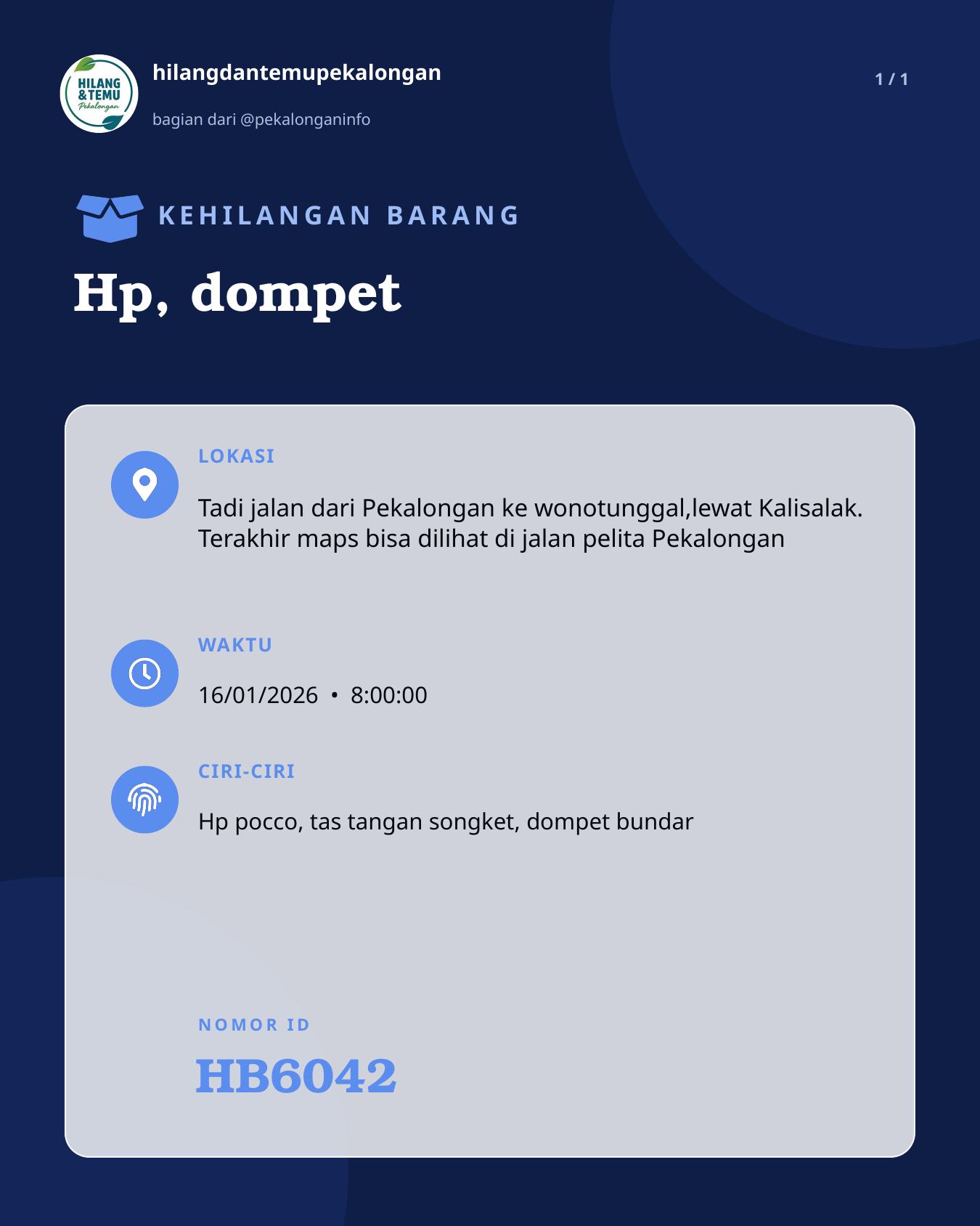 Slide laporan Hp, dompet (HB6042)