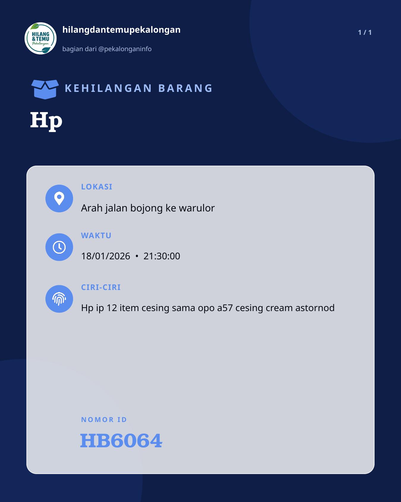 Slide laporan Hp (HB6064)