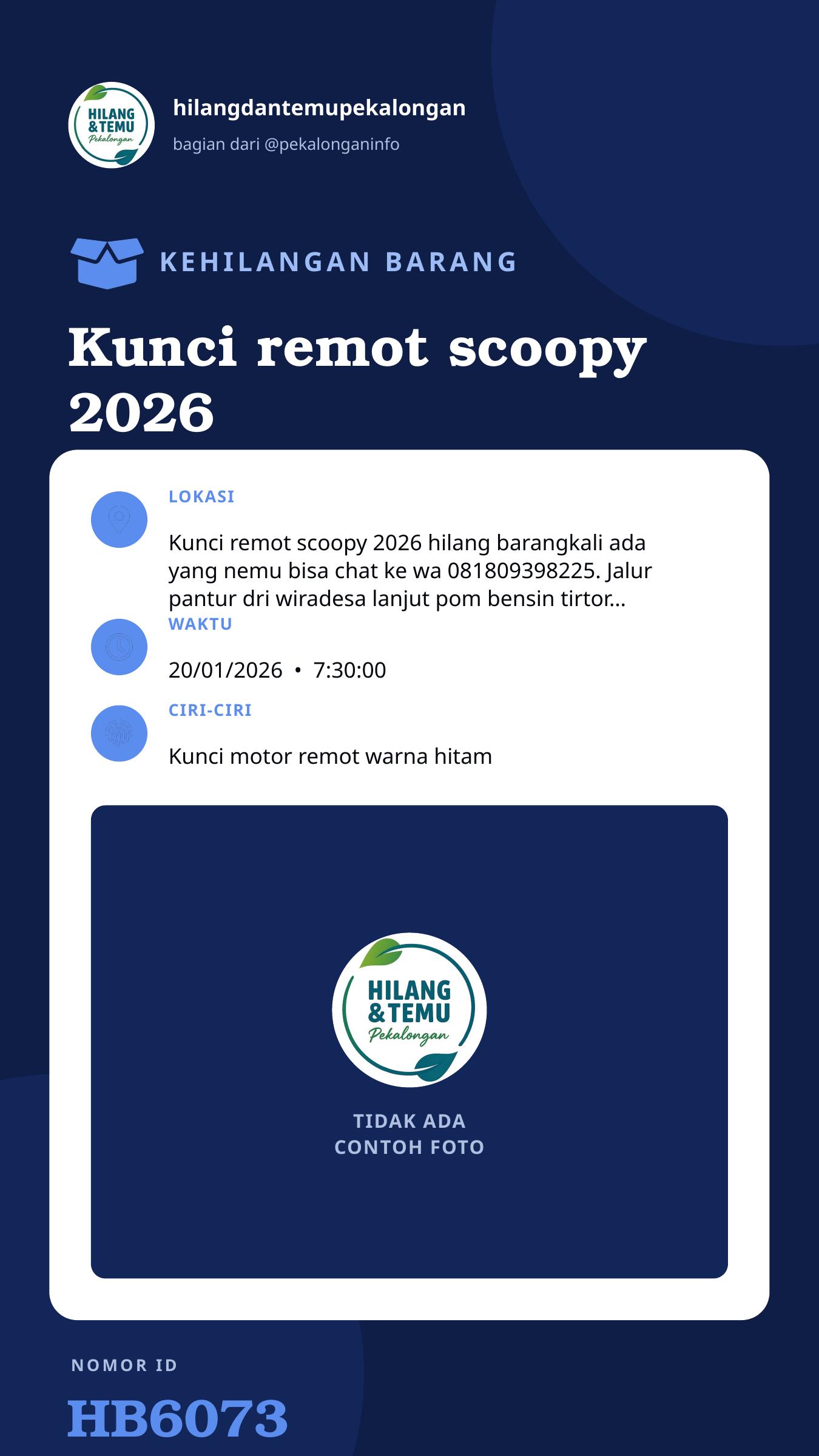 Story 9:16 laporan Kunci remot scoopy 2026