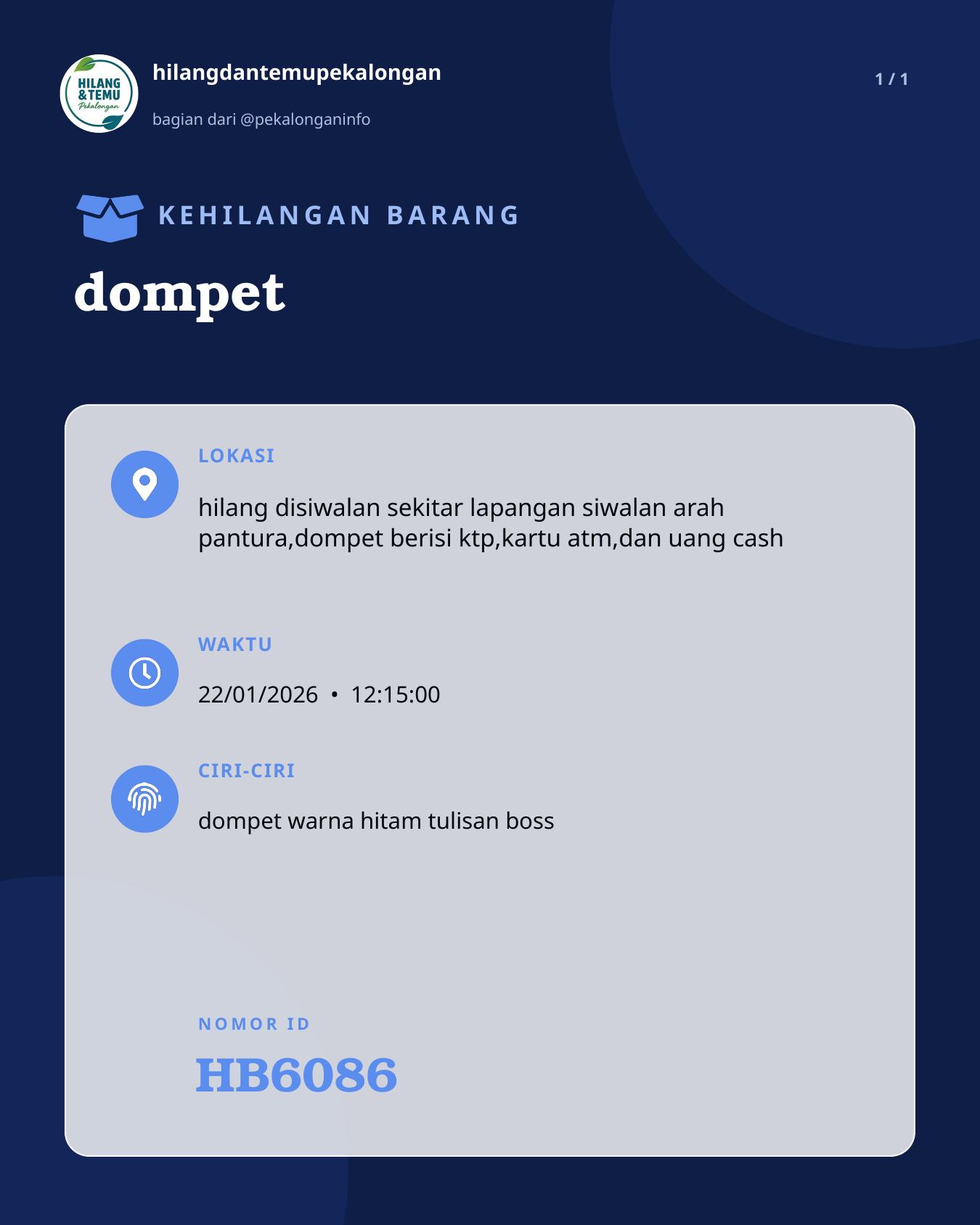 Slide laporan dompet (HB6086)