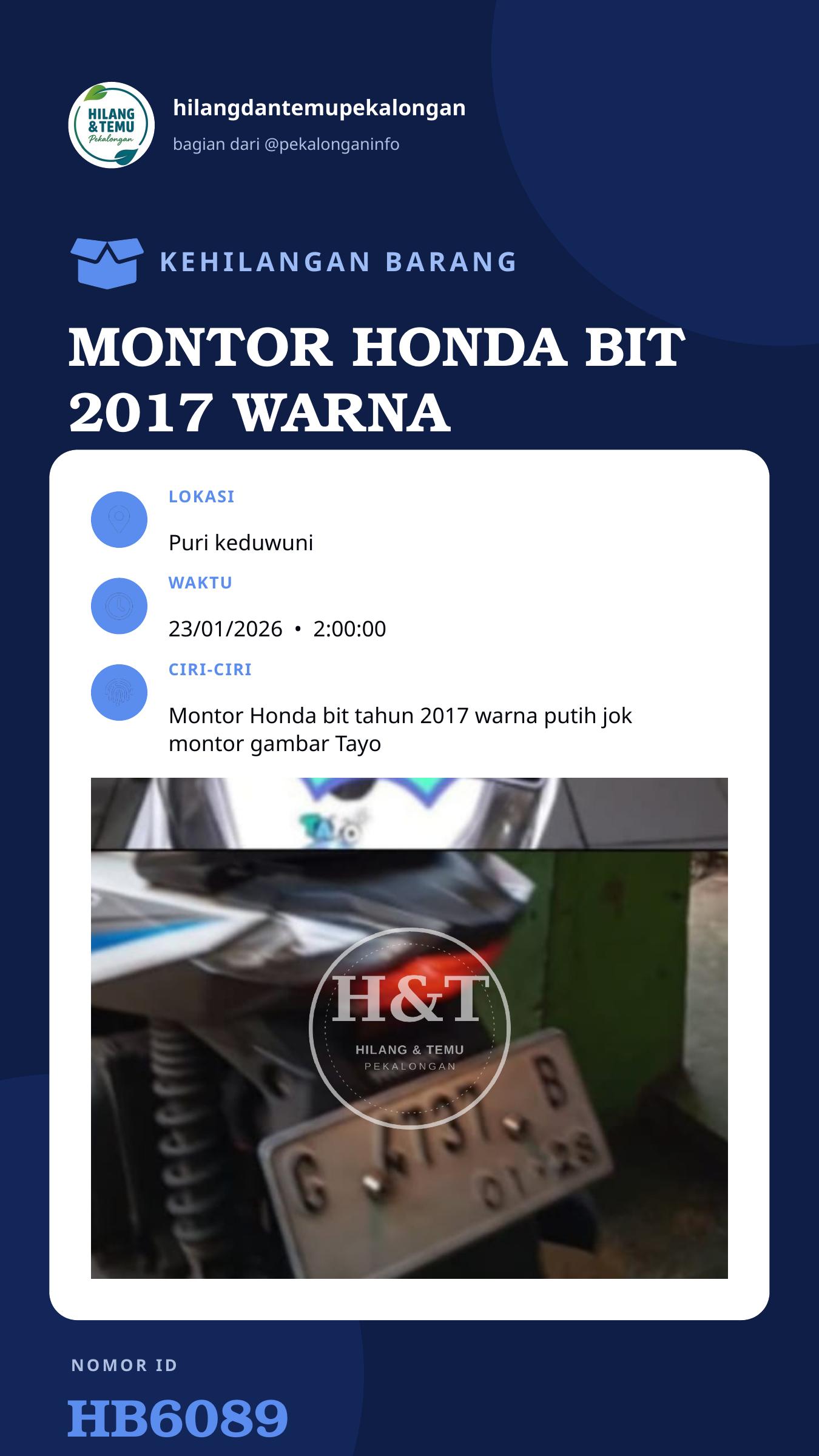 Story 9:16 laporan MONTOR HONDA BIT 2017 WARNA PUTIH