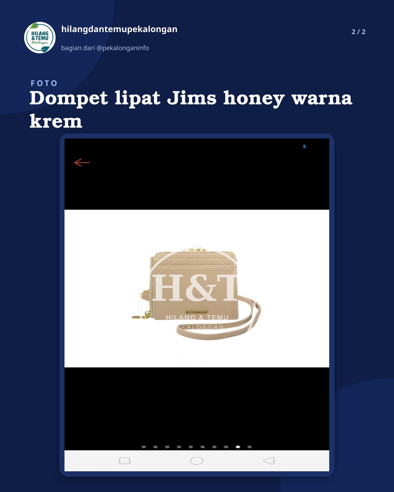 Slide 2 laporan Dompet lipat Jims honey warna krem
