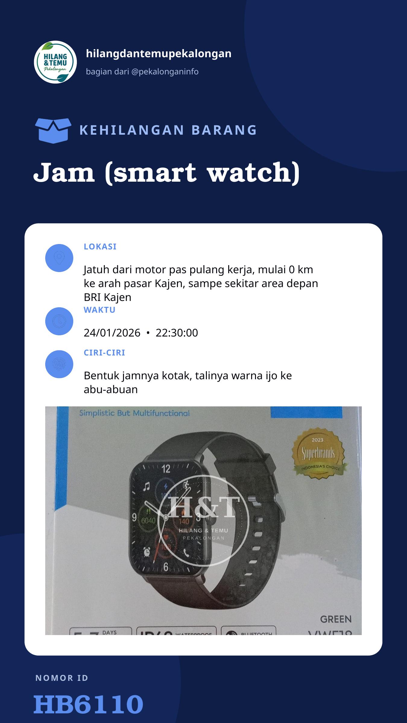 Story 9:16 laporan Jam (smart watch)
