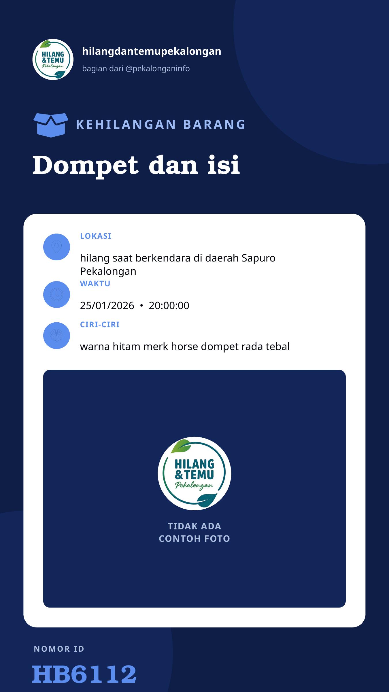 Story 9:16 laporan Dompet dan isi
