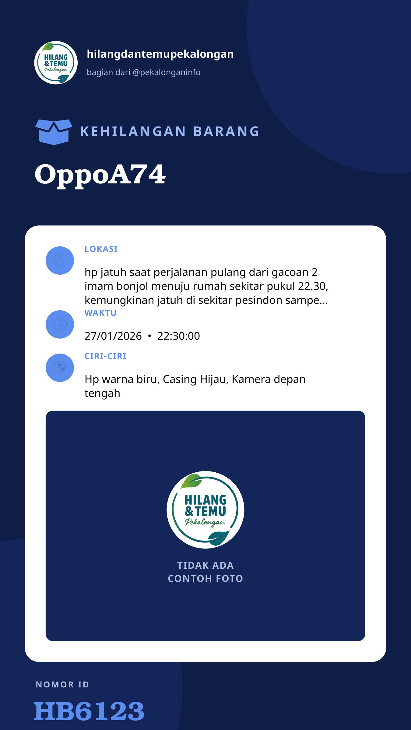 Story 9:16 laporan OppoA74