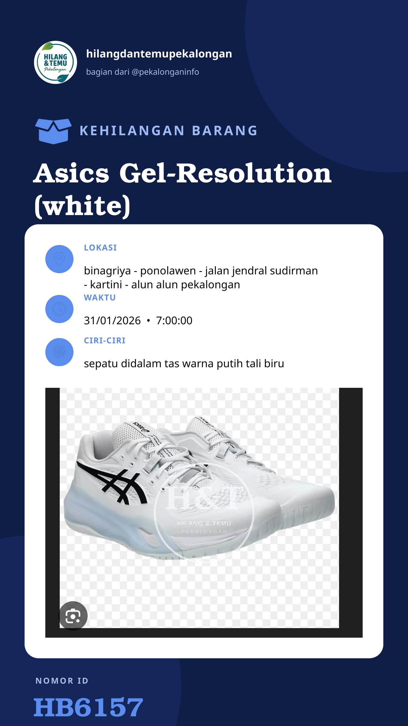 Story 9:16 laporan Asics Gel-Resolution (white)