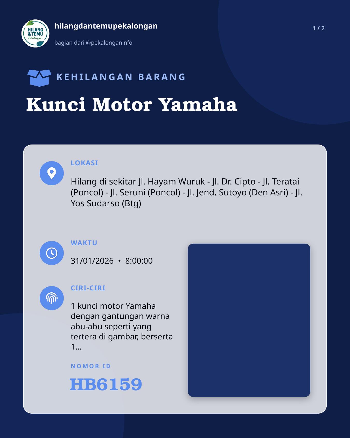 Slide 1 laporan Kunci Motor Yamaha