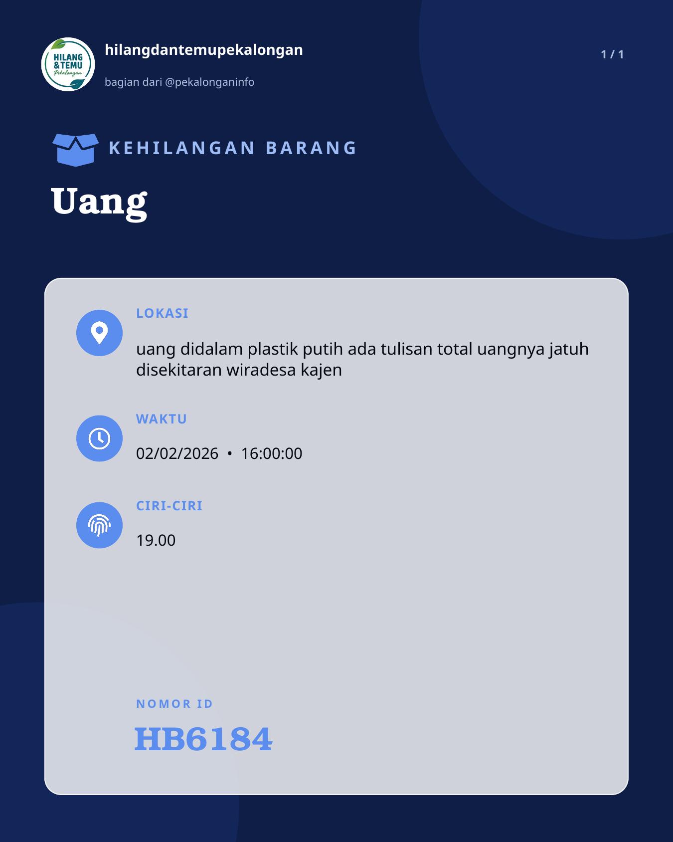 Slide laporan Uang (HB6184)