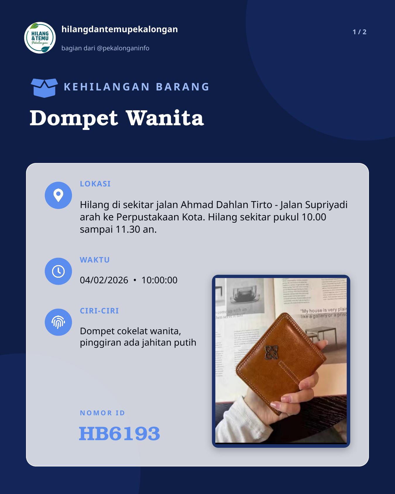 Slide 1 laporan Dompet Wanita