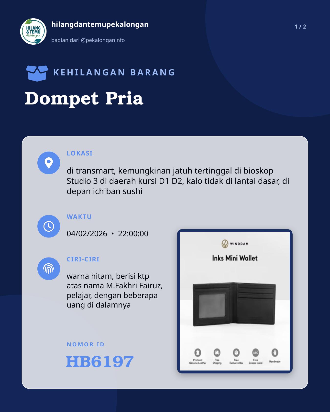 Slide 1 laporan Dompet Pria