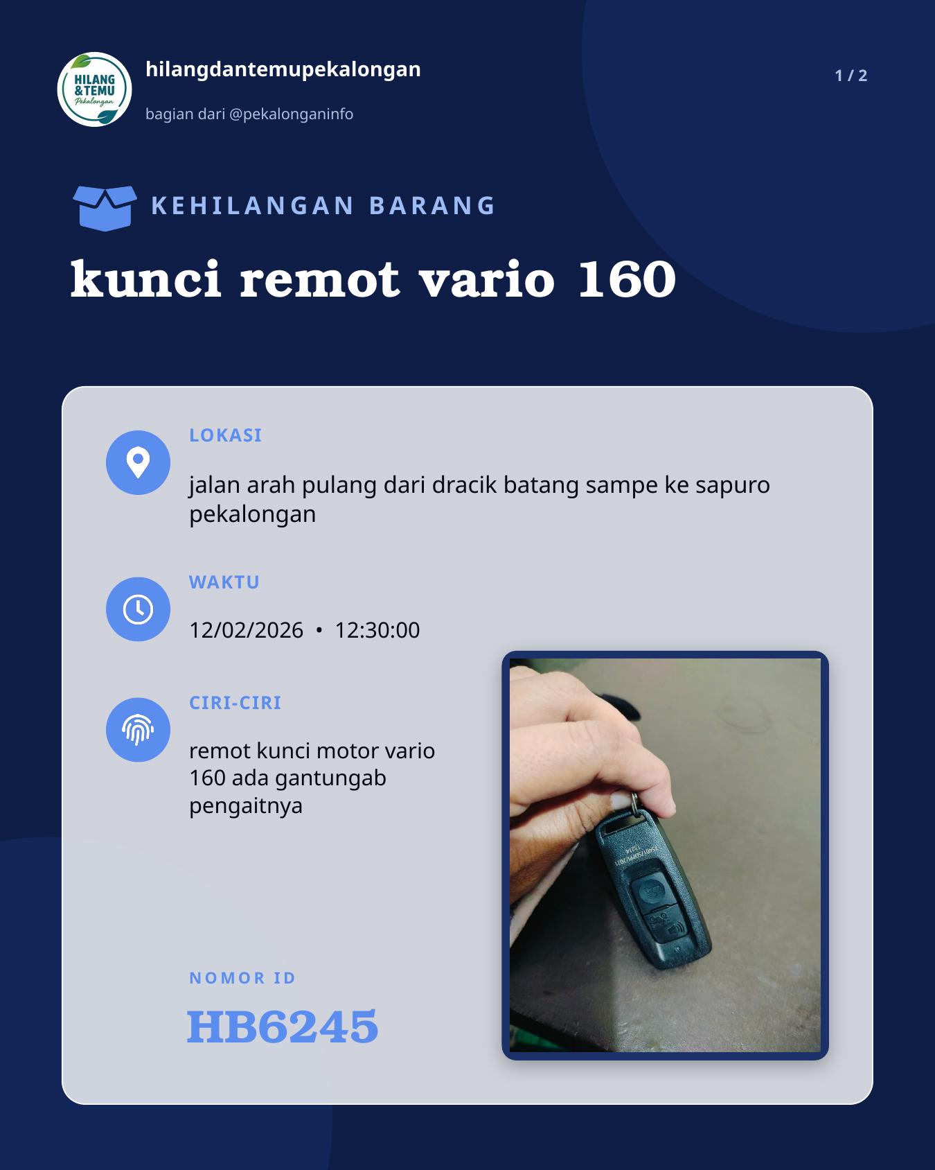 Slide 1 laporan kunci remot vario 160