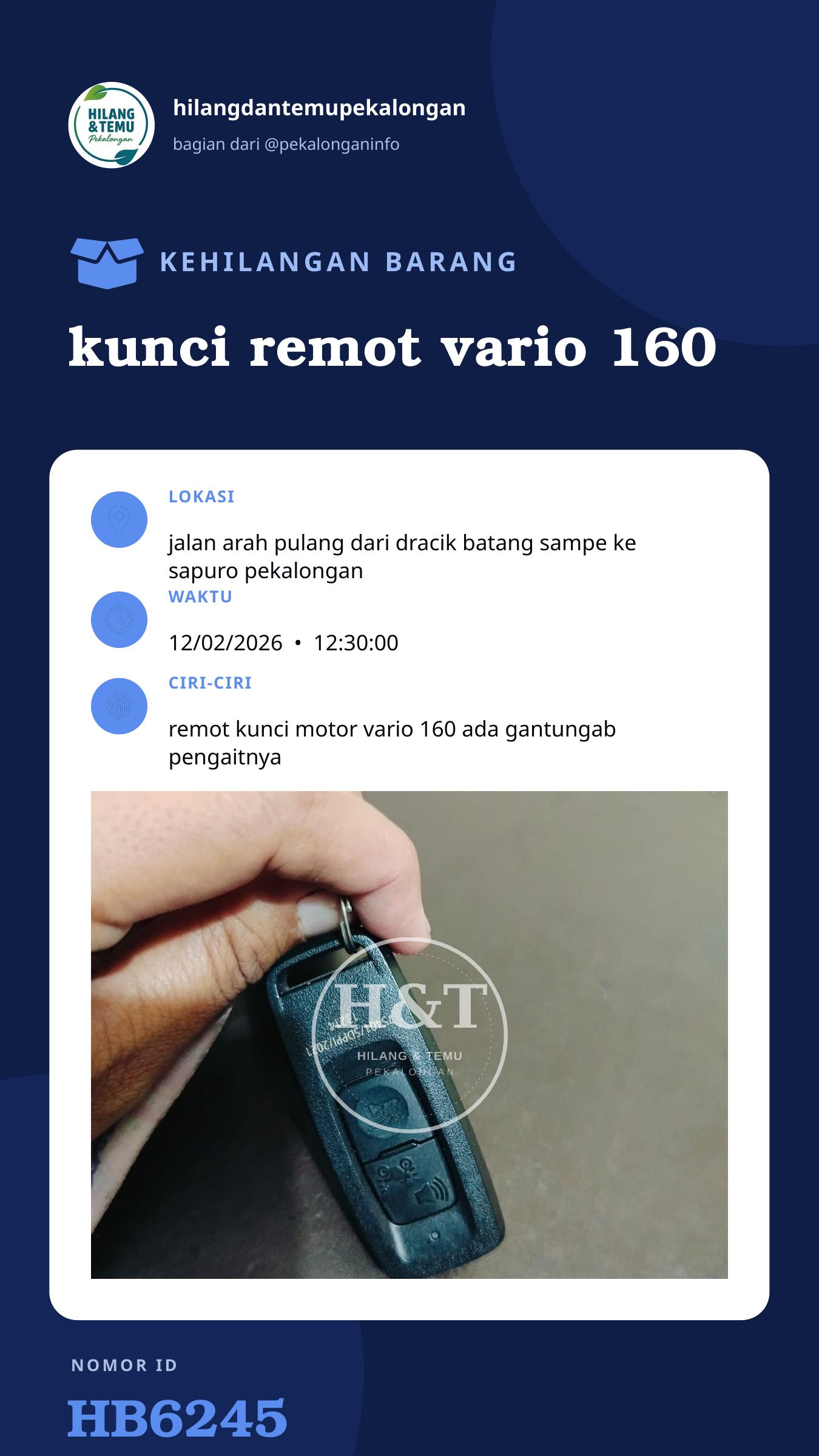 Story 9:16 laporan kunci remot vario 160