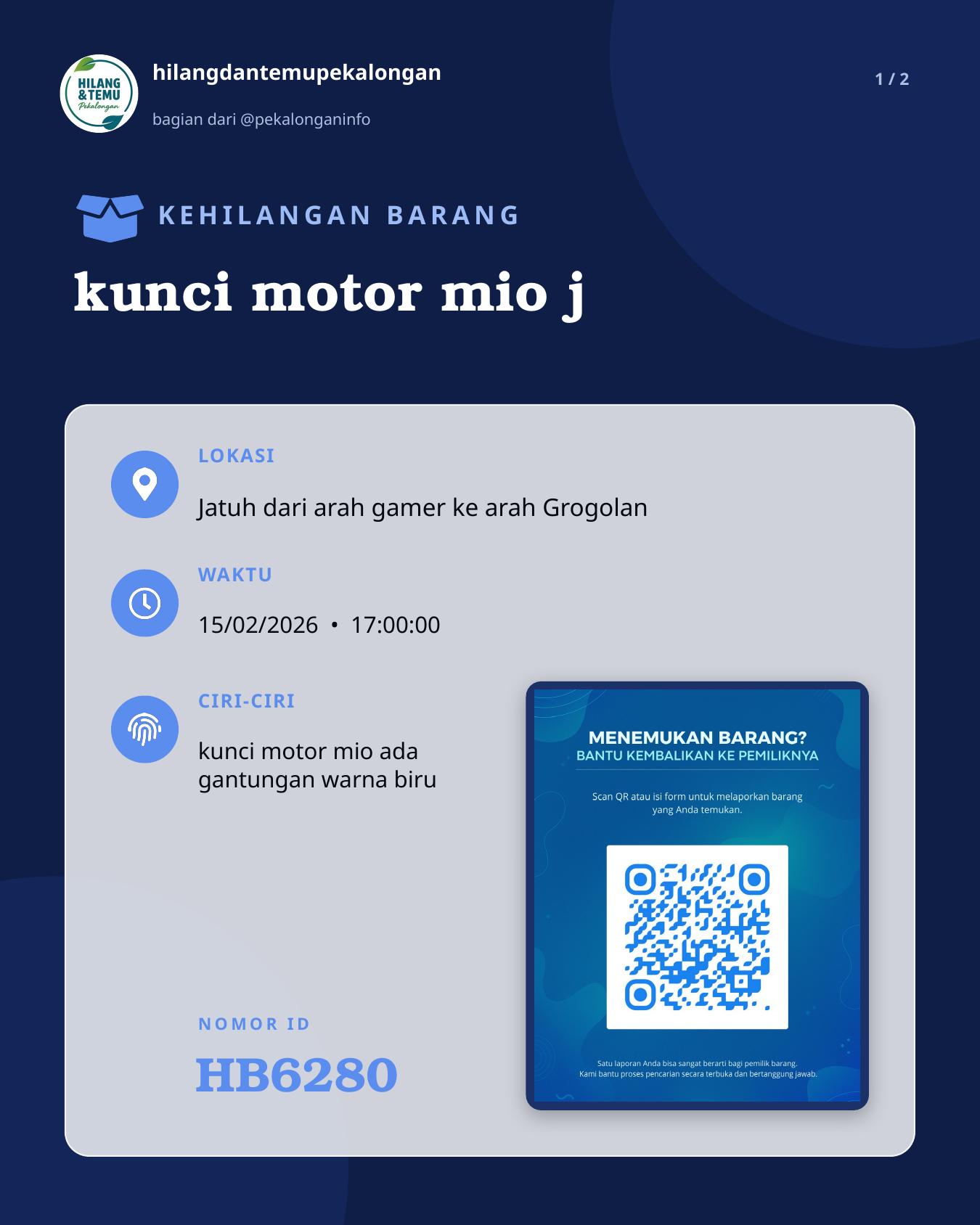 Slide 1 laporan kunci motor mio j