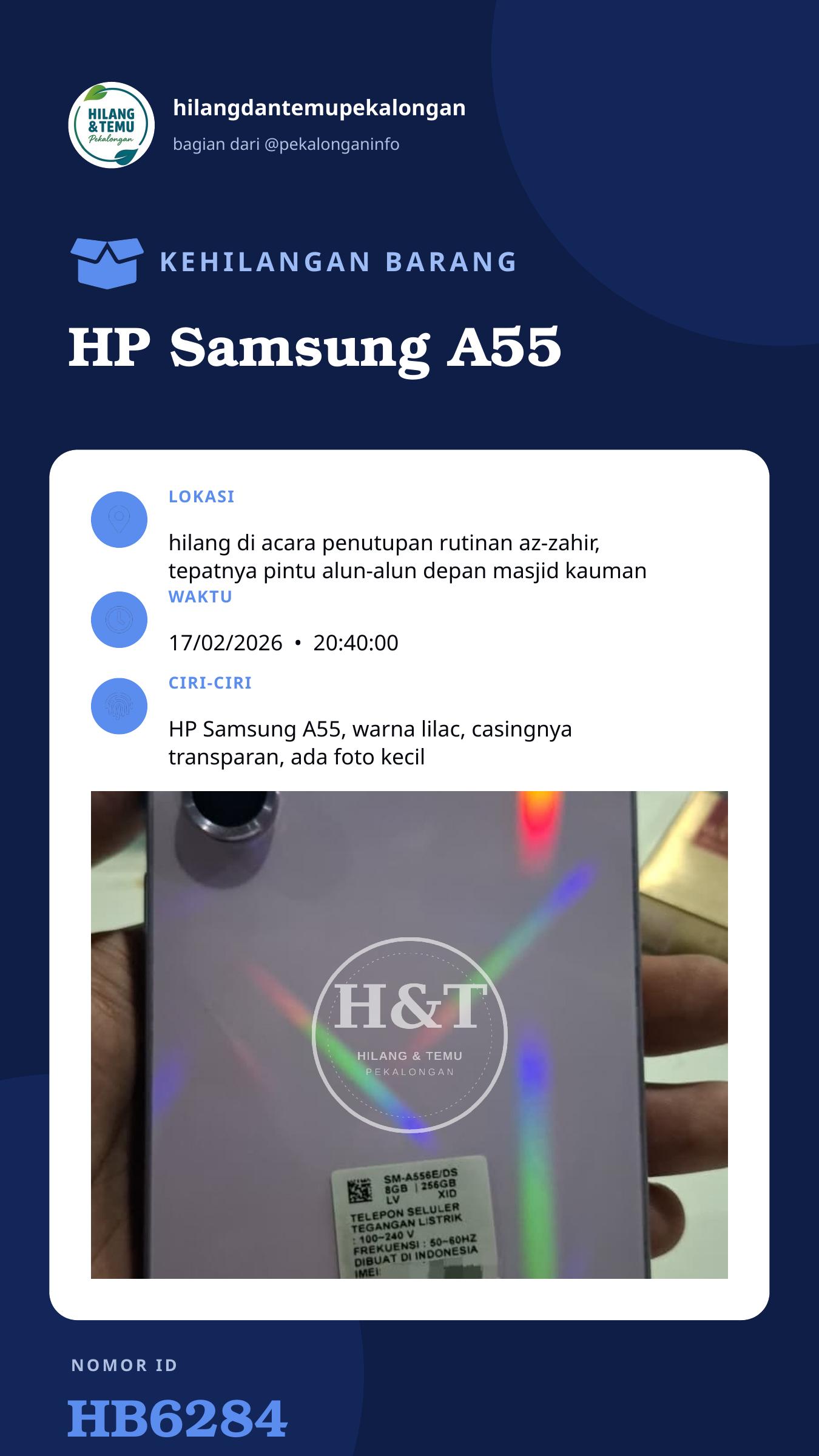 Story 9:16 laporan HP Samsung A55
