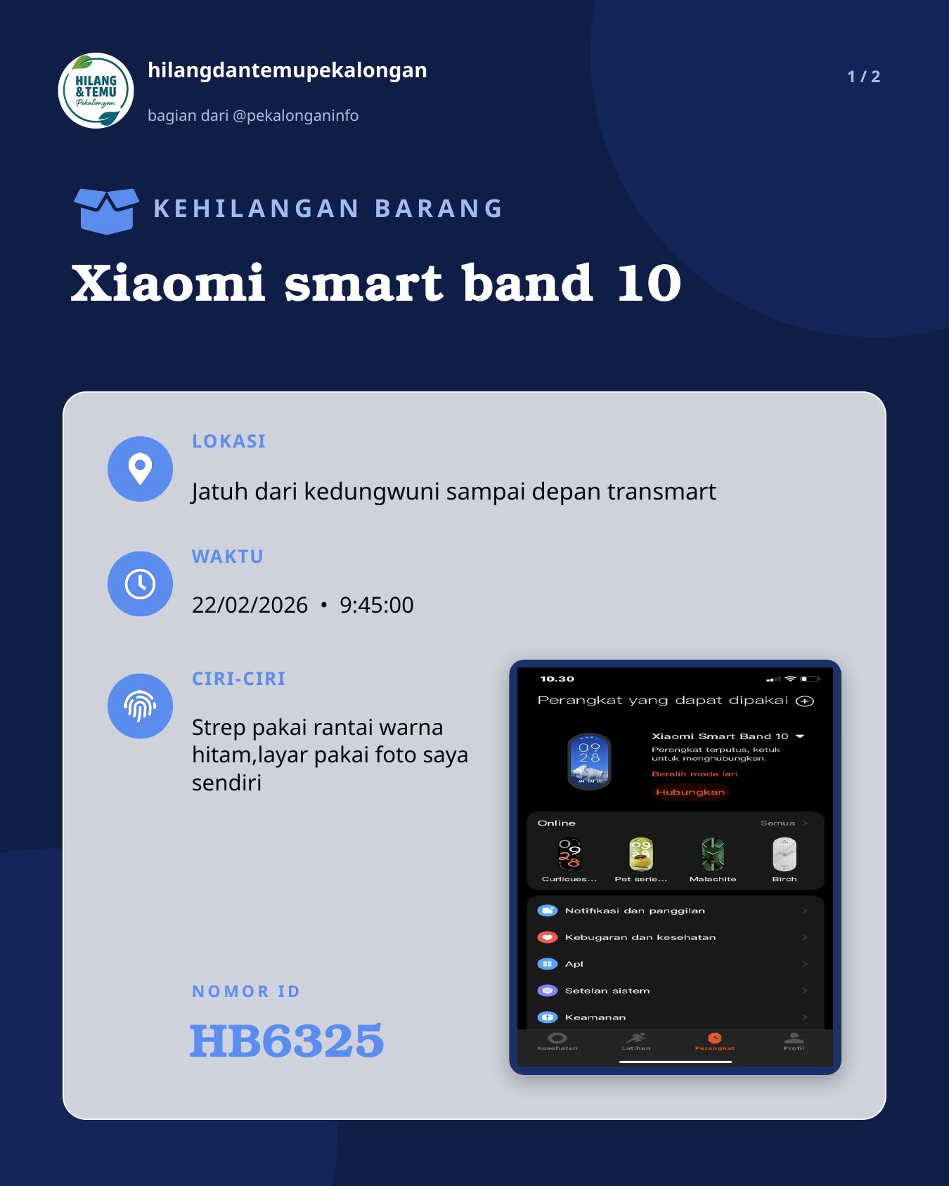 Slide 1 laporan Xiaomi smart band 10