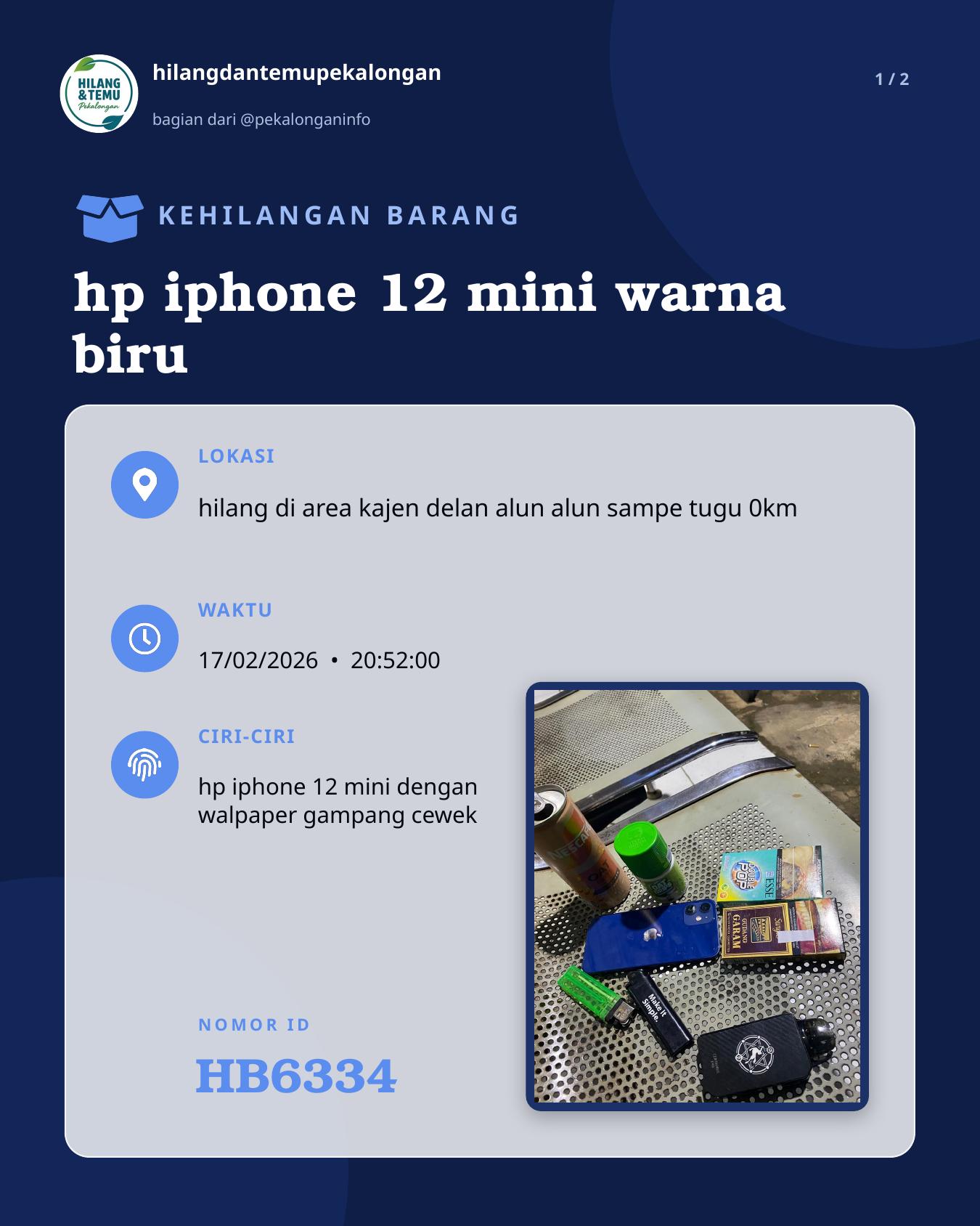 Slide 1 laporan hp iphone 12 mini warna biru